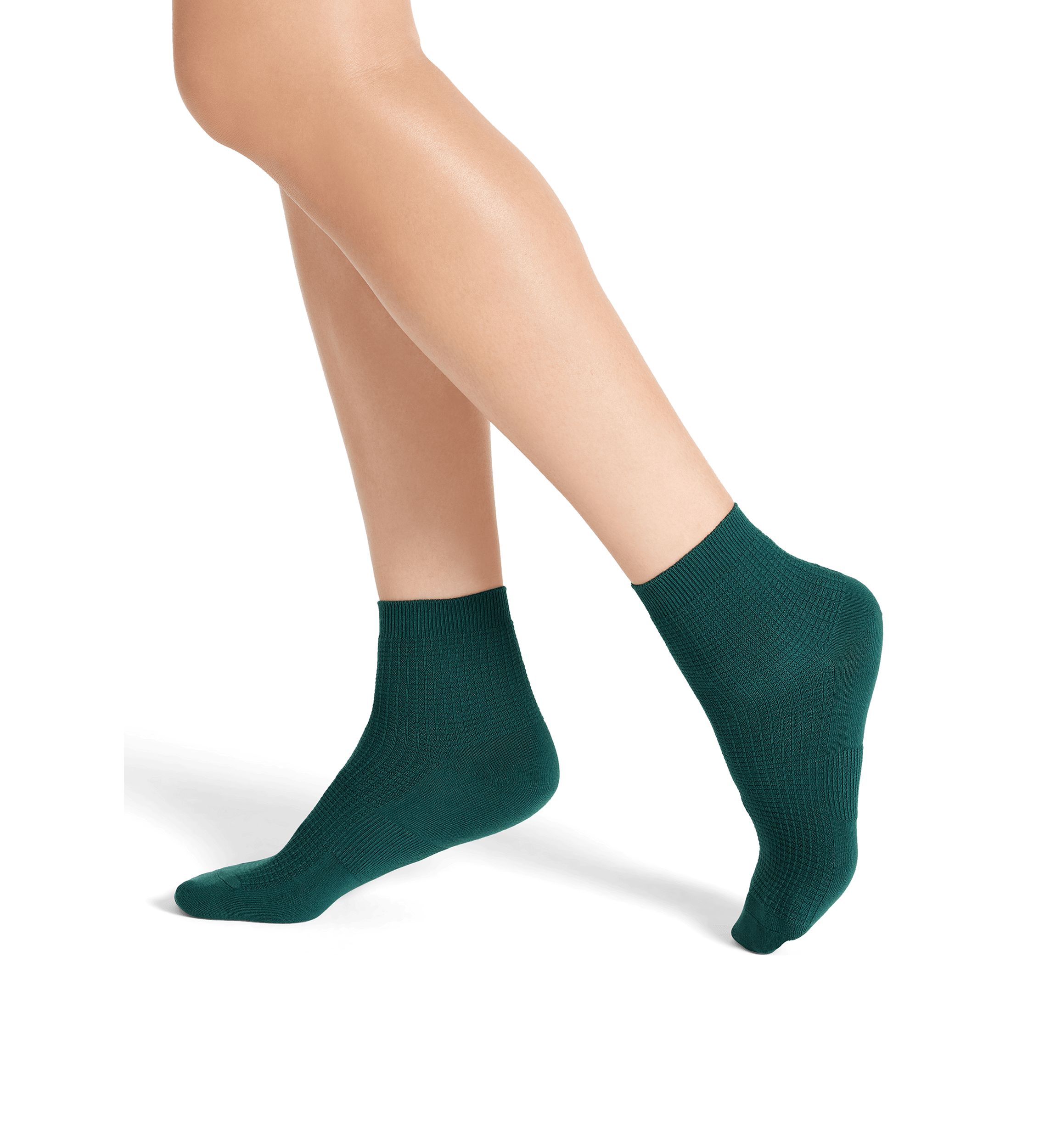 Solid Waffle Textured Lightweight Quarter Socks