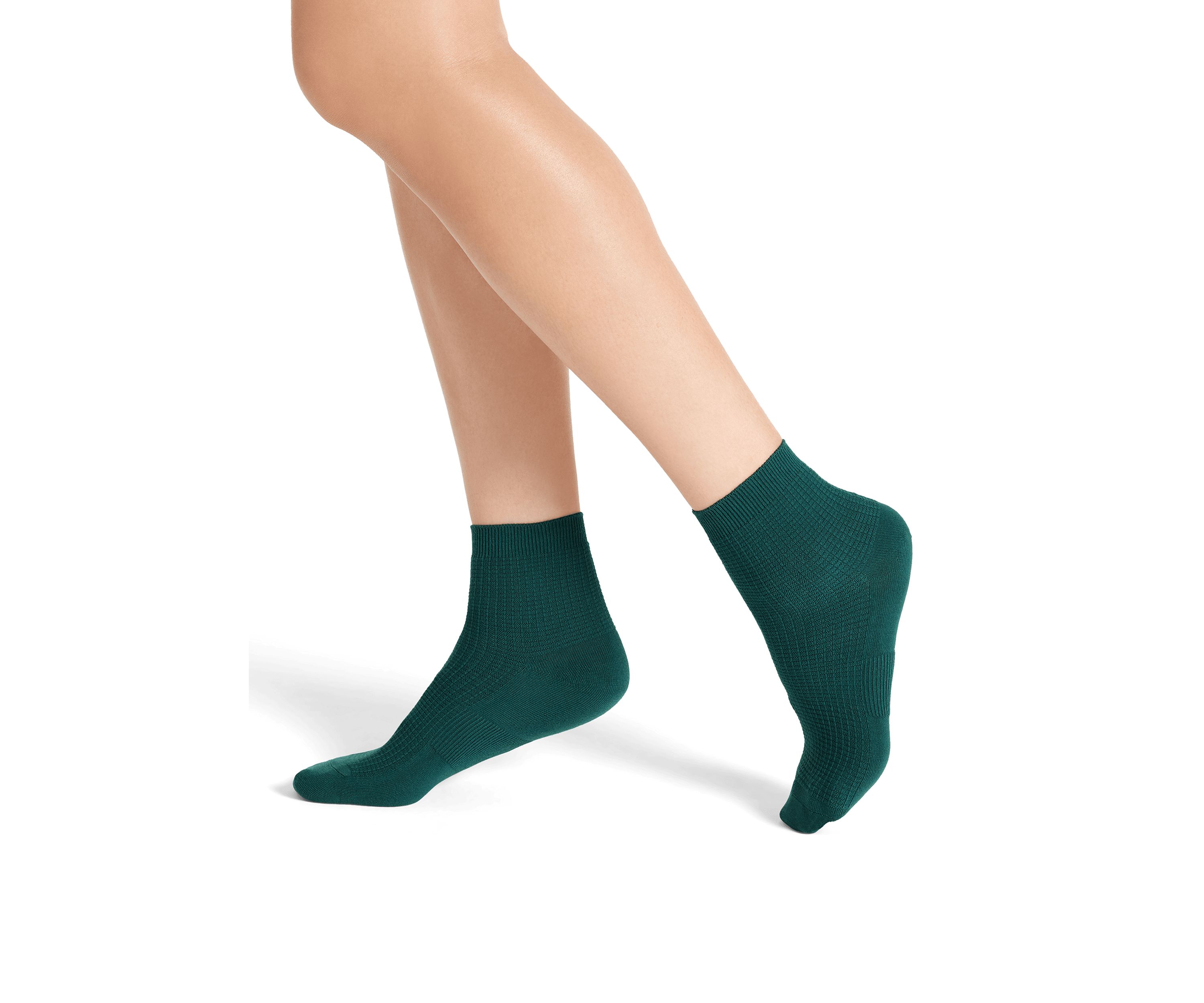 Solid Waffle Textured Lightweight Quarter Socks