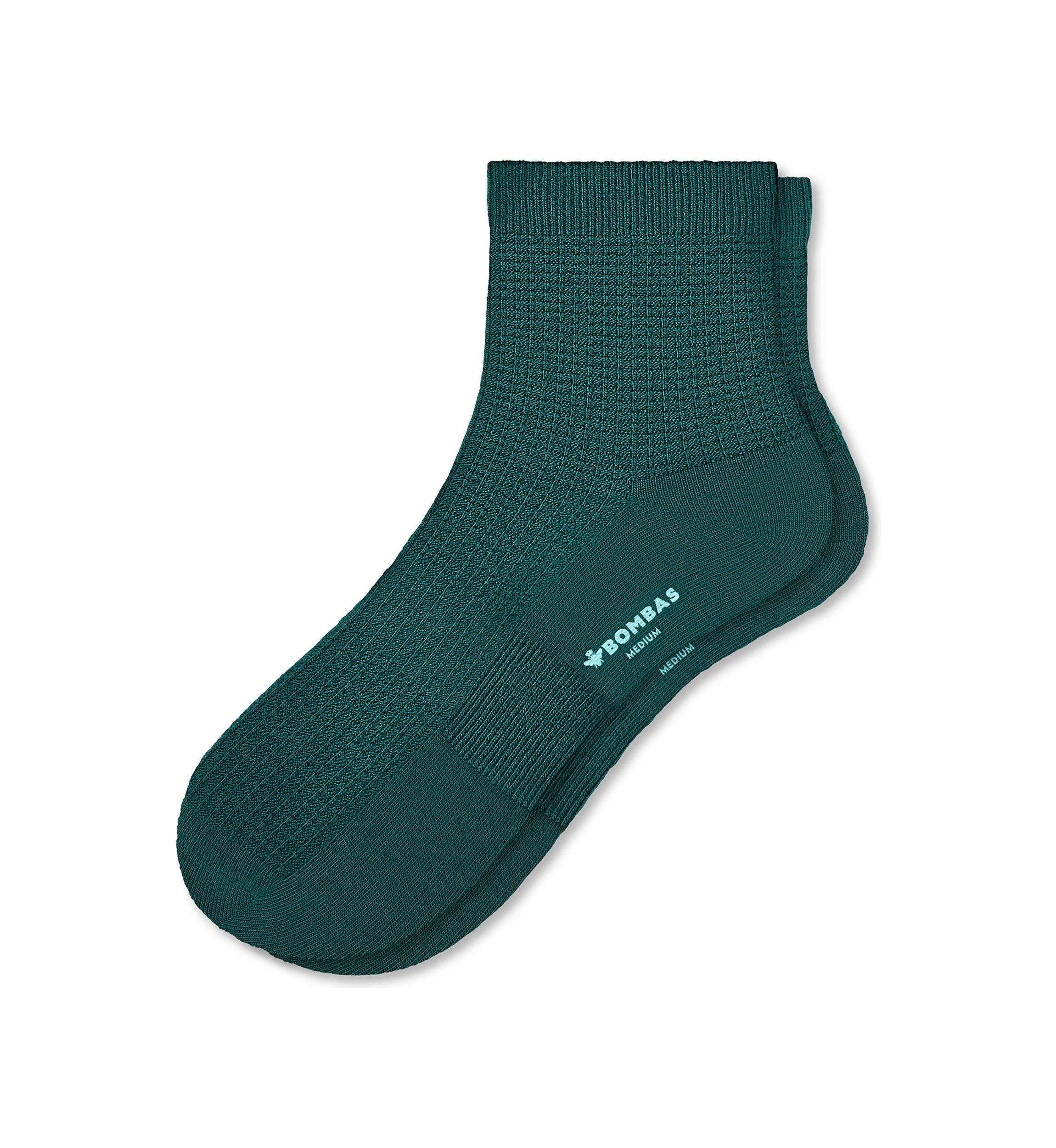 Solid Waffle Textured Lightweight Quarter Socks