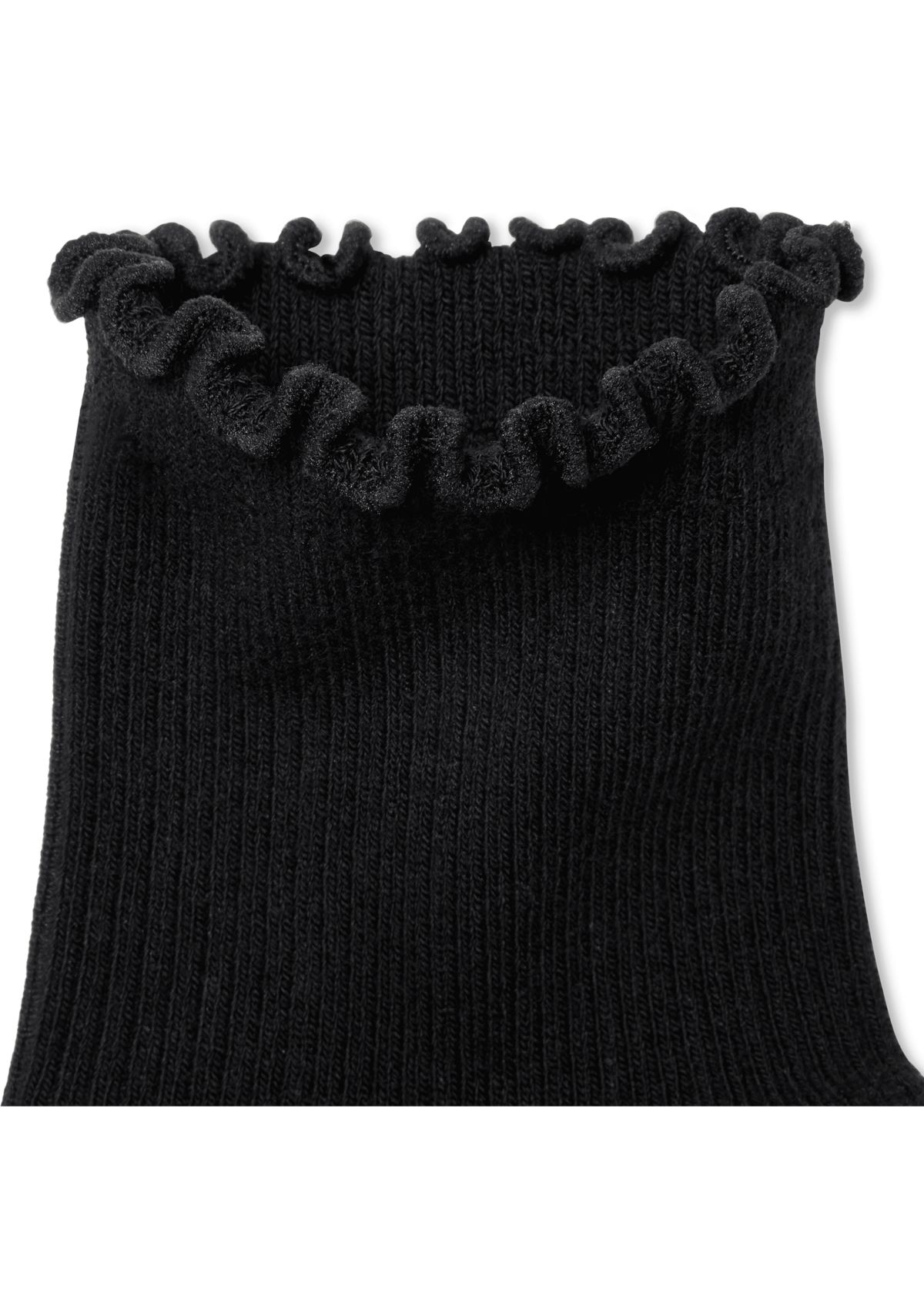 Solid Frilly True Rib Lightweight Quarter Socks 