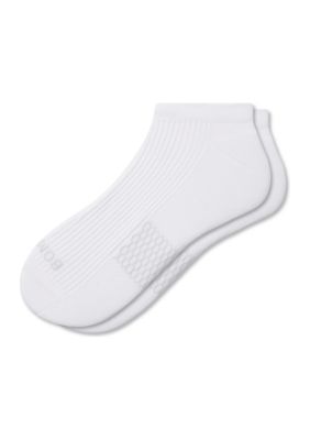 Bombas Women's Solid Modern Rib Ankle Socks, White, Small -  0195863236854