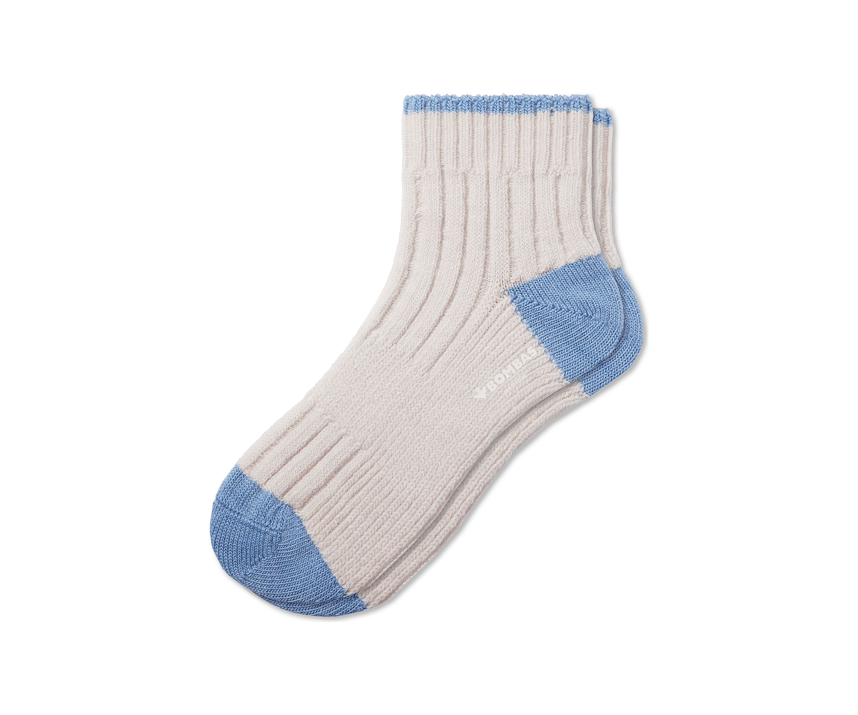 Womens Heather Striped Merino Jacquard Quarter Socks