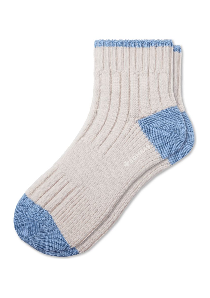 Womens Heather Striped Merino Jacquard Quarter Socks