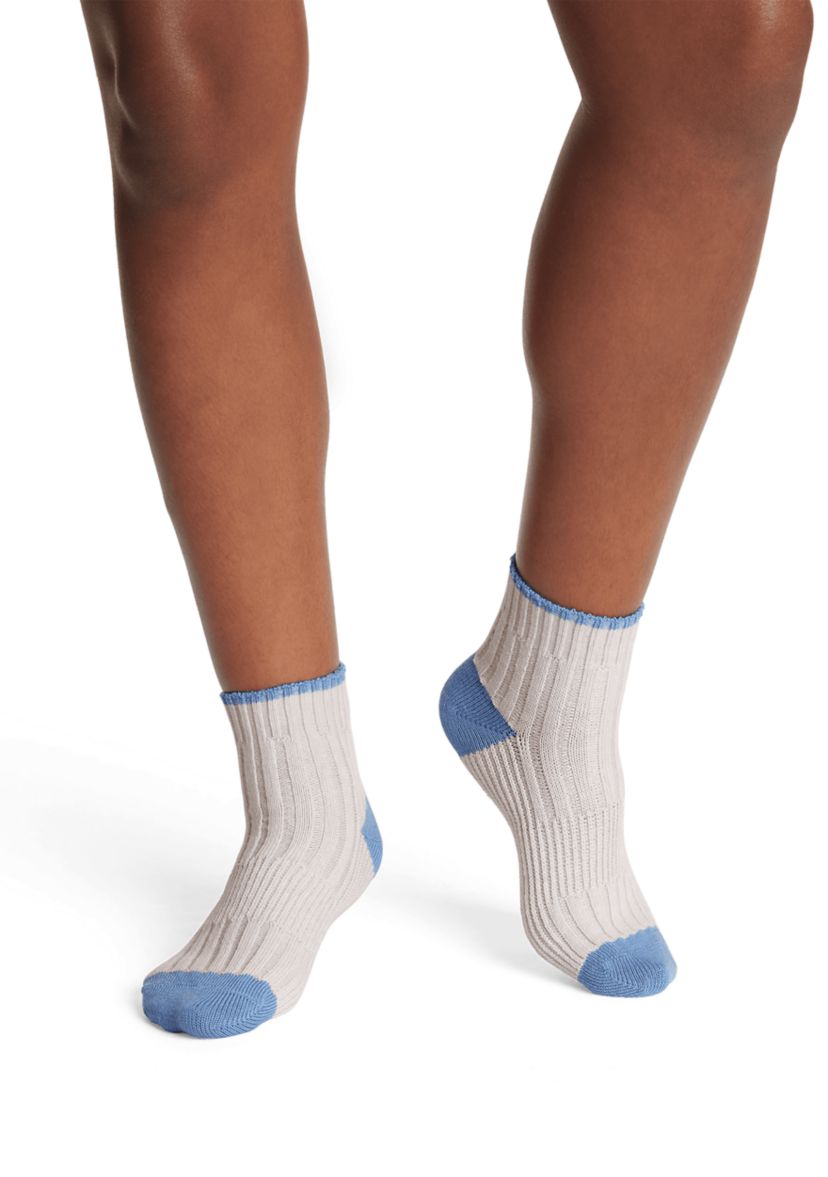 Womens Heather Striped Merino Jacquard Quarter Socks