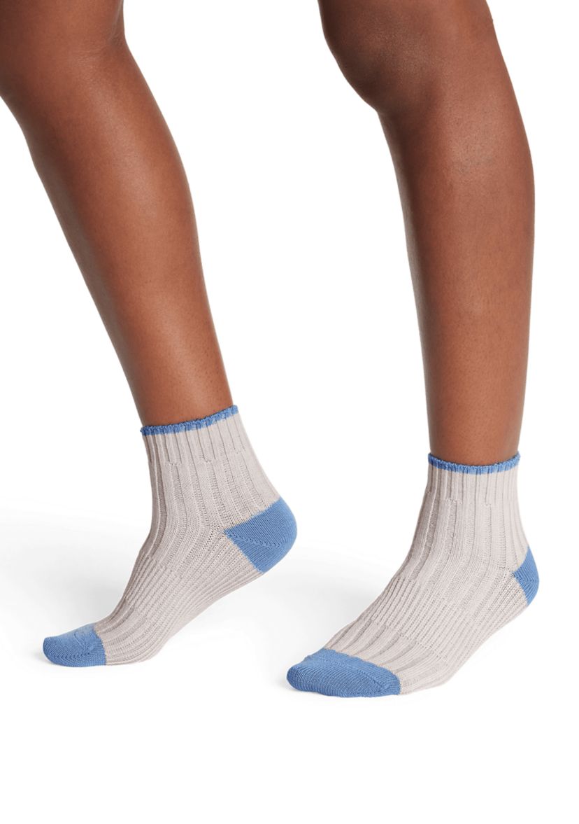 Womens Heather Striped Merino Jacquard Quarter Socks