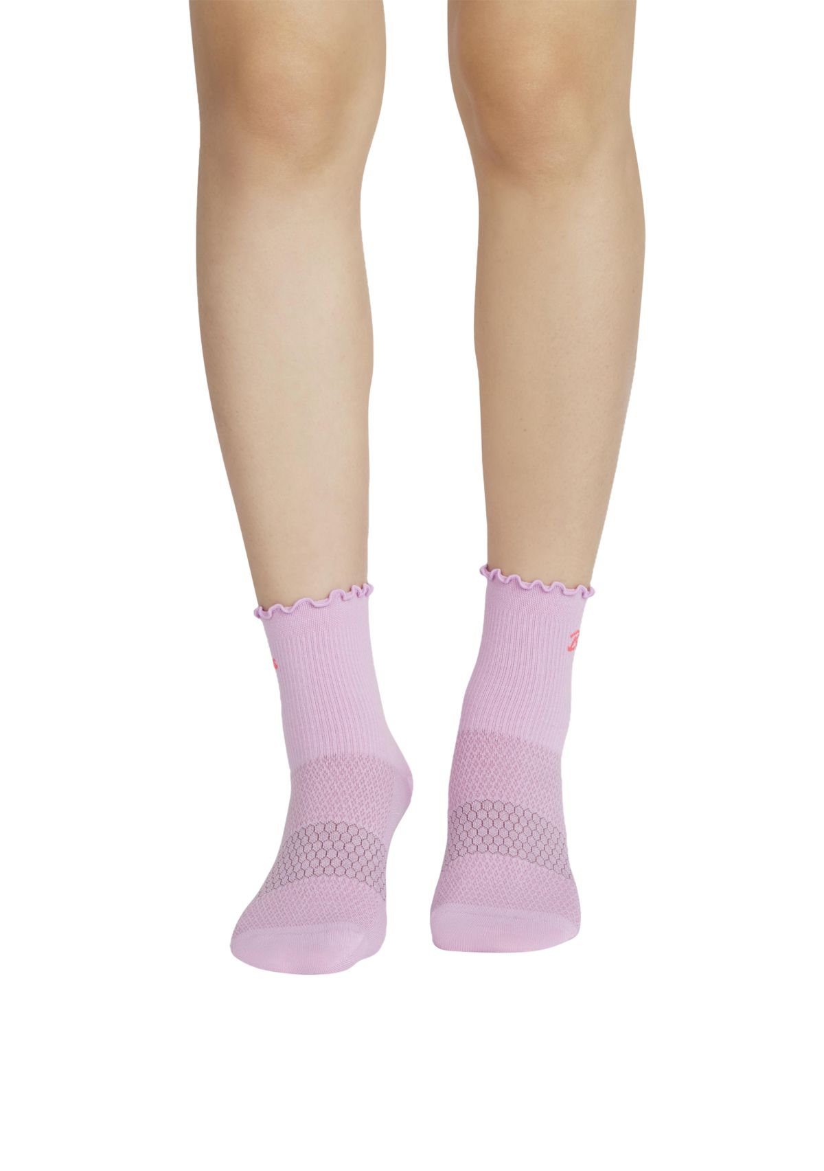 Solid Frilly Cuff Lightweight Performance Quarter Socks
