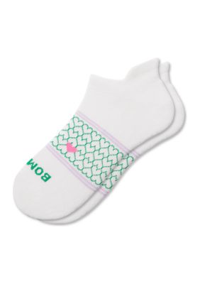 Bombas Women's Heart Arch and Stripes Ankle Socks, White, Medium -  0195863239602