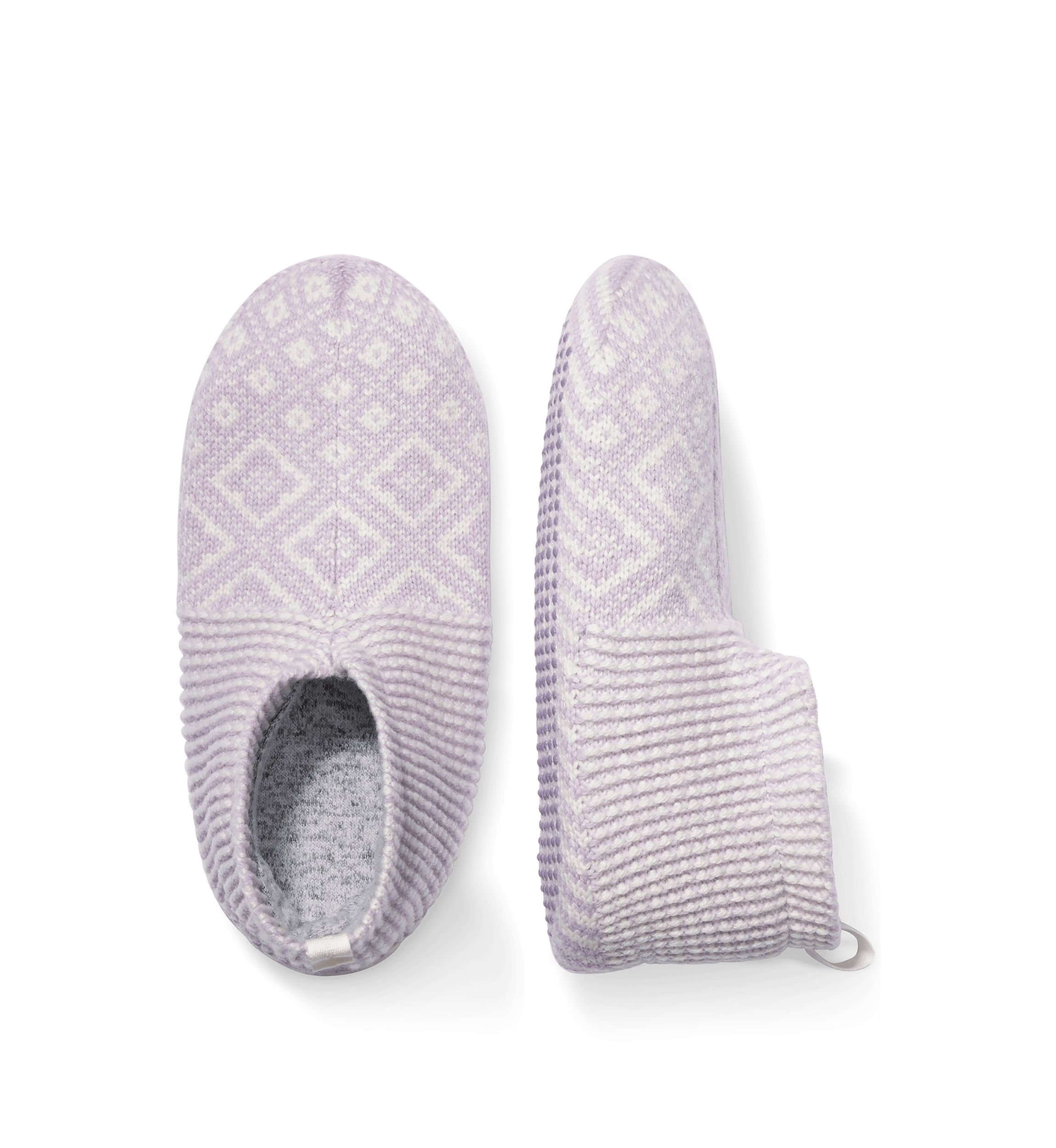 Adult Diamond Fair Isle Gripper Slippers 