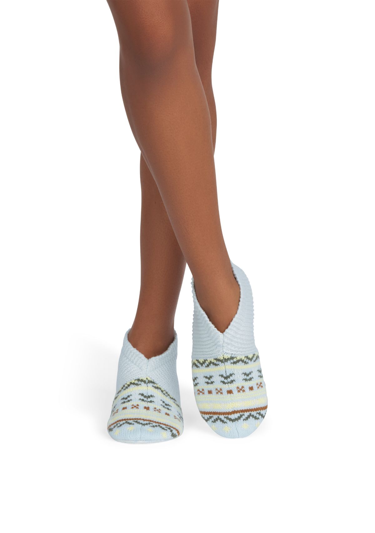 Retro Fair Isle Gripper Slippers