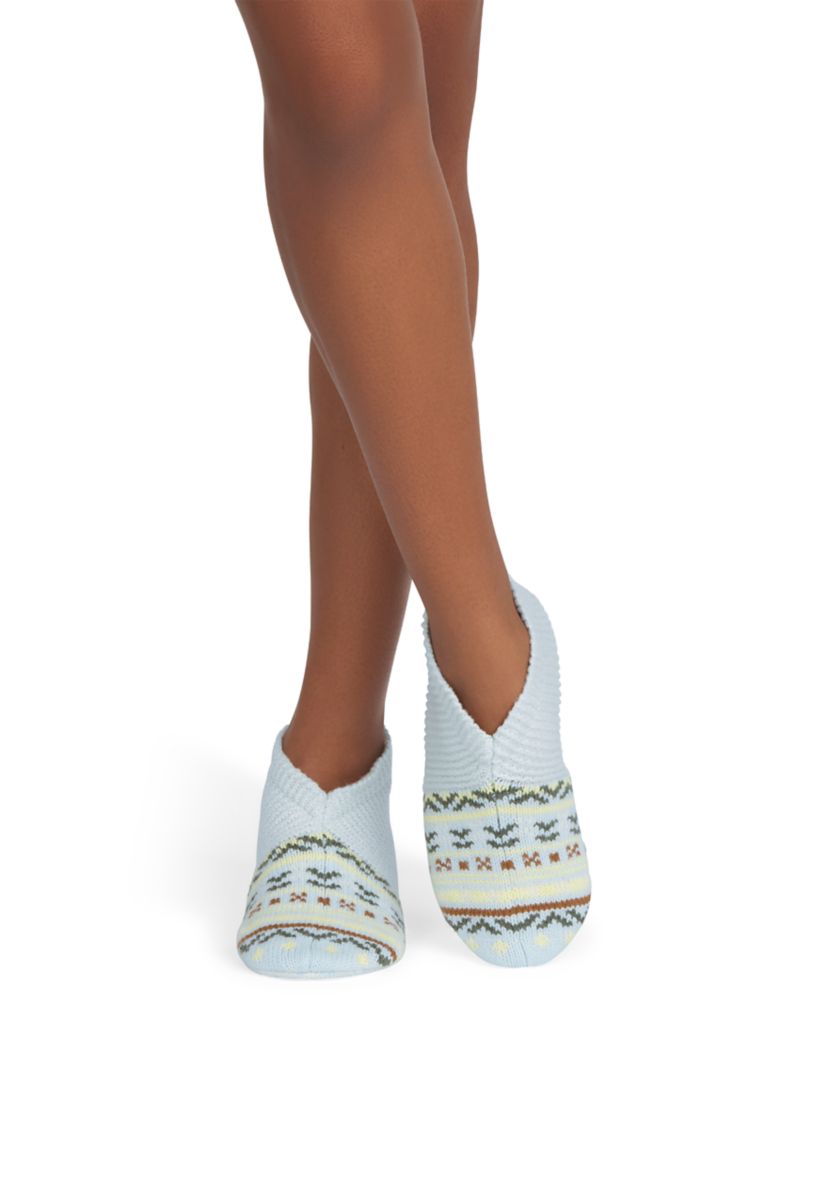 Retro Fair Isle Gripper Slippers