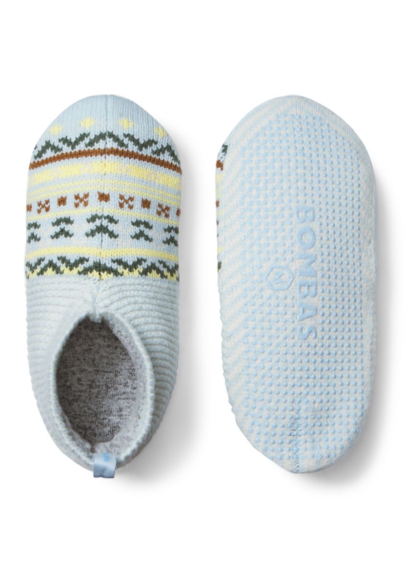 Retro Fair Isle Gripper Slippers