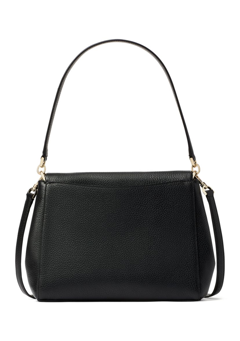 Leila Pebbled Leather Medium Flap Shoulder Bag 