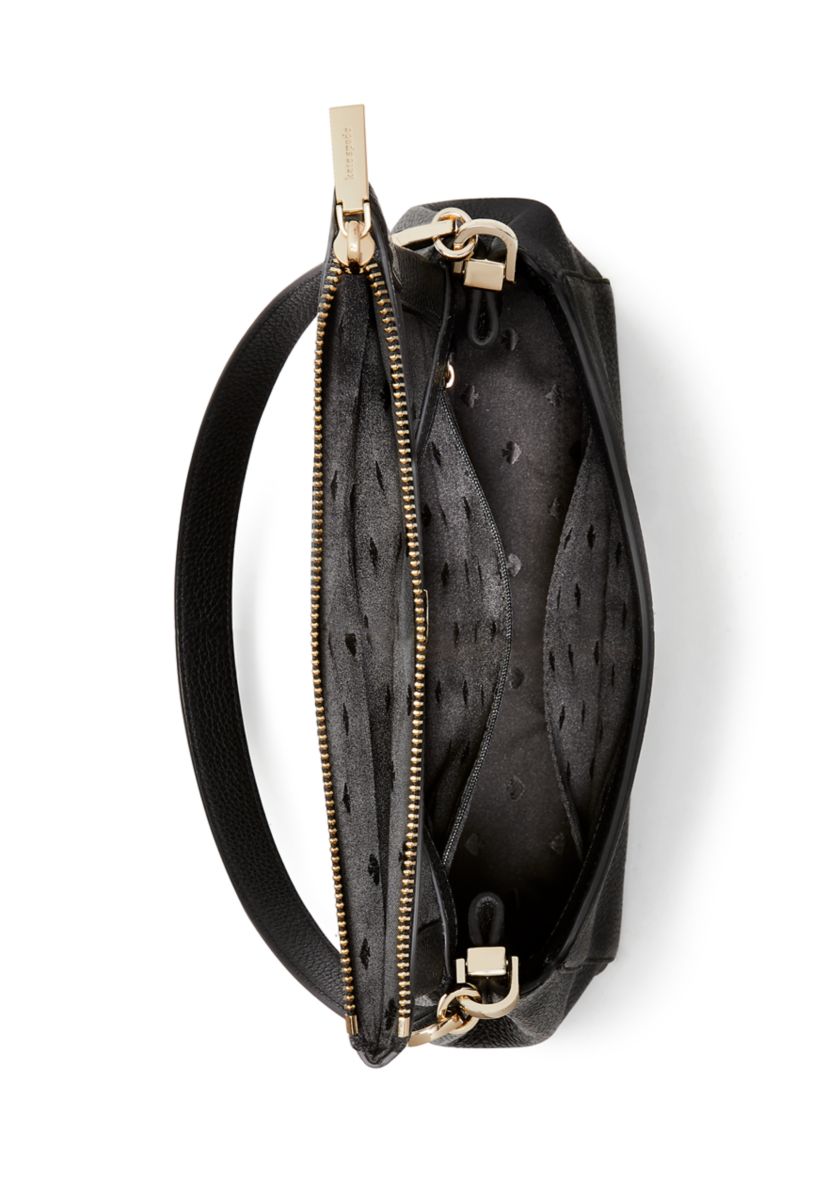 Leila Pebbled Leather Medium Flap Shoulder Bag 