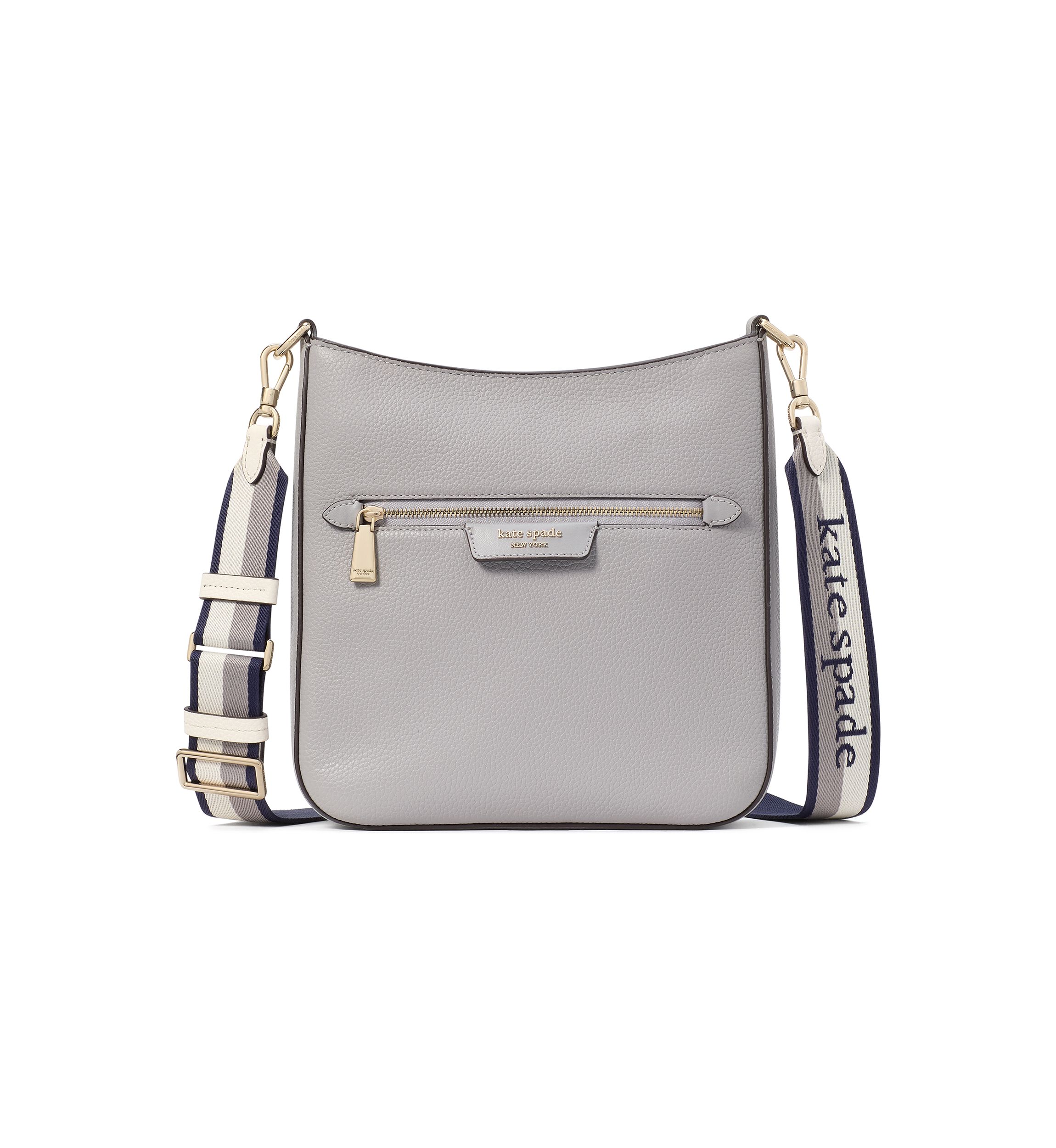 Hudson Pebbled Leather Messenger Crossbody Bag