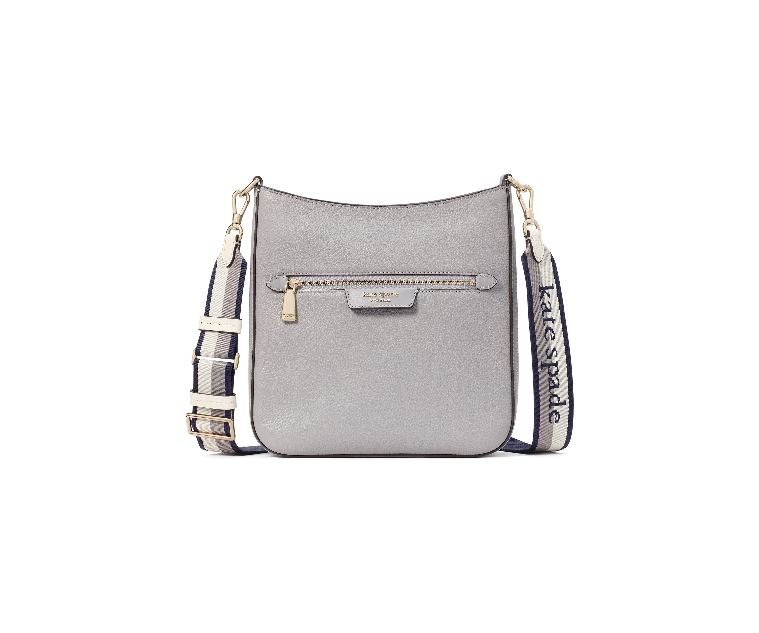 Hudson Pebbled Leather Messenger Crossbody Bag