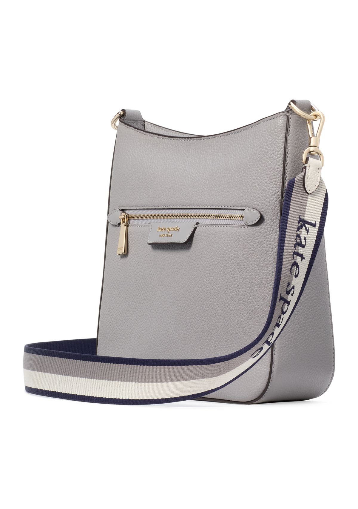 Hudson Pebbled Leather Messenger Crossbody Bag