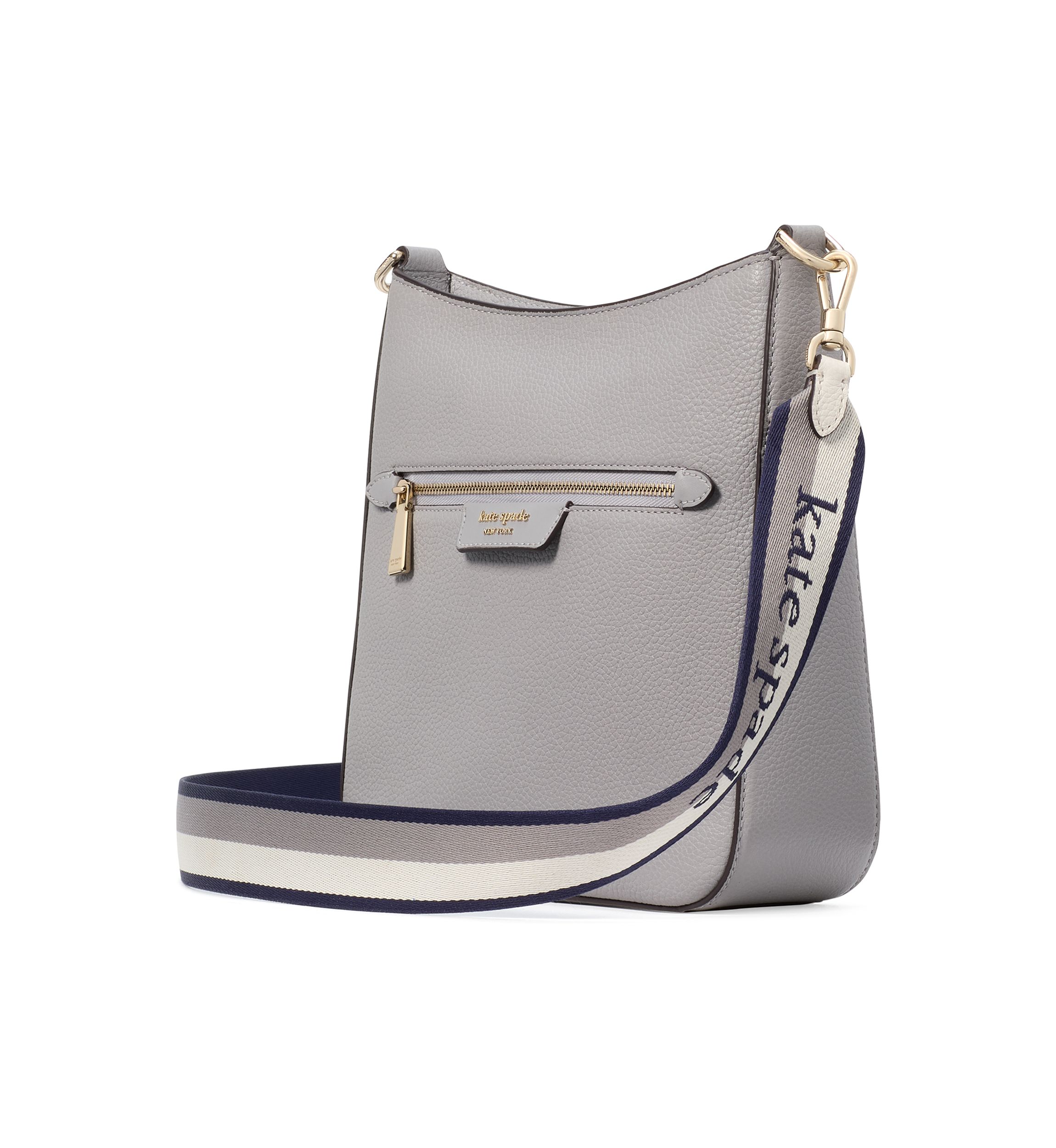 Hudson Pebbled Leather Messenger Crossbody Bag
