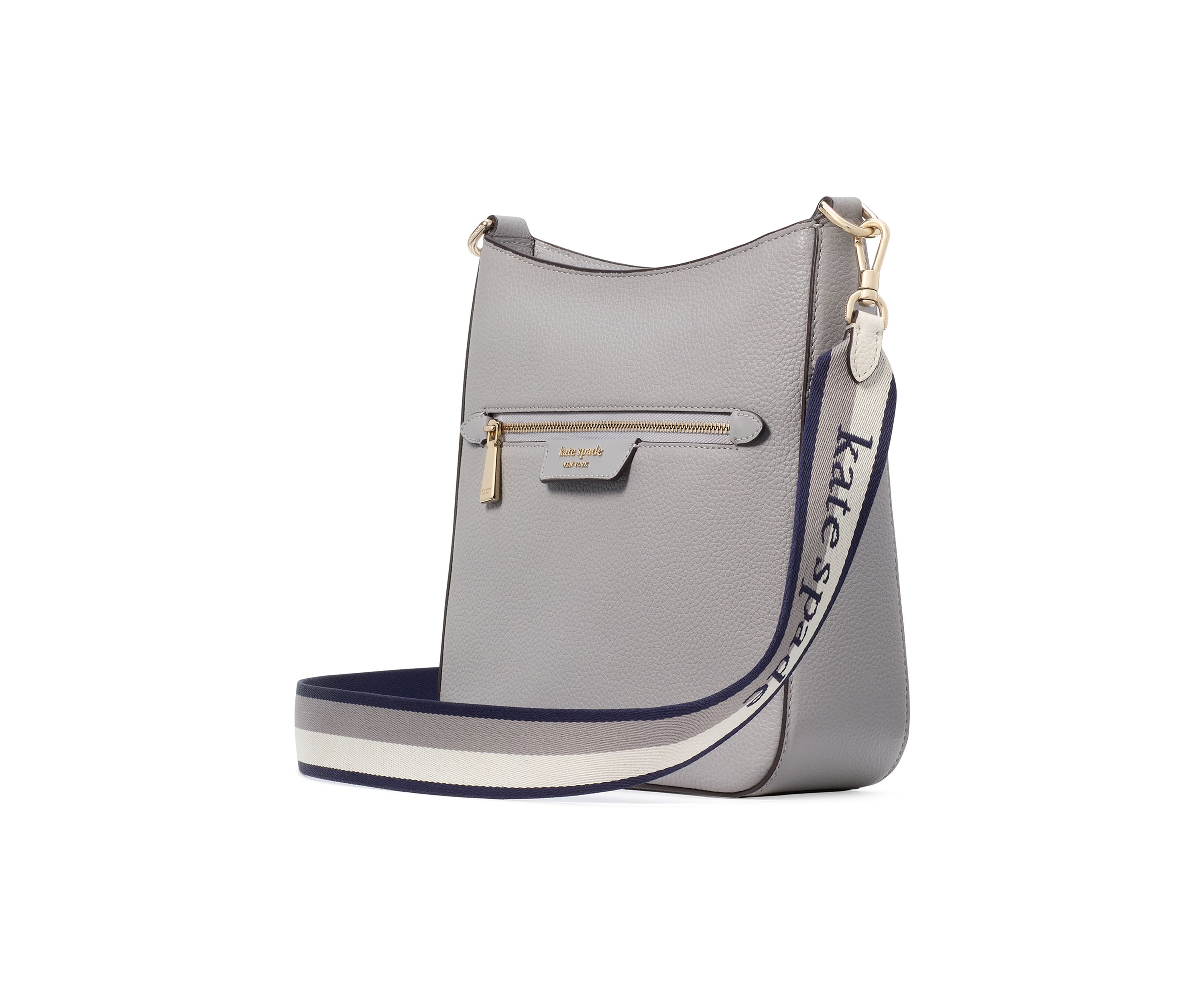 Hudson Pebbled Leather Messenger Crossbody Bag