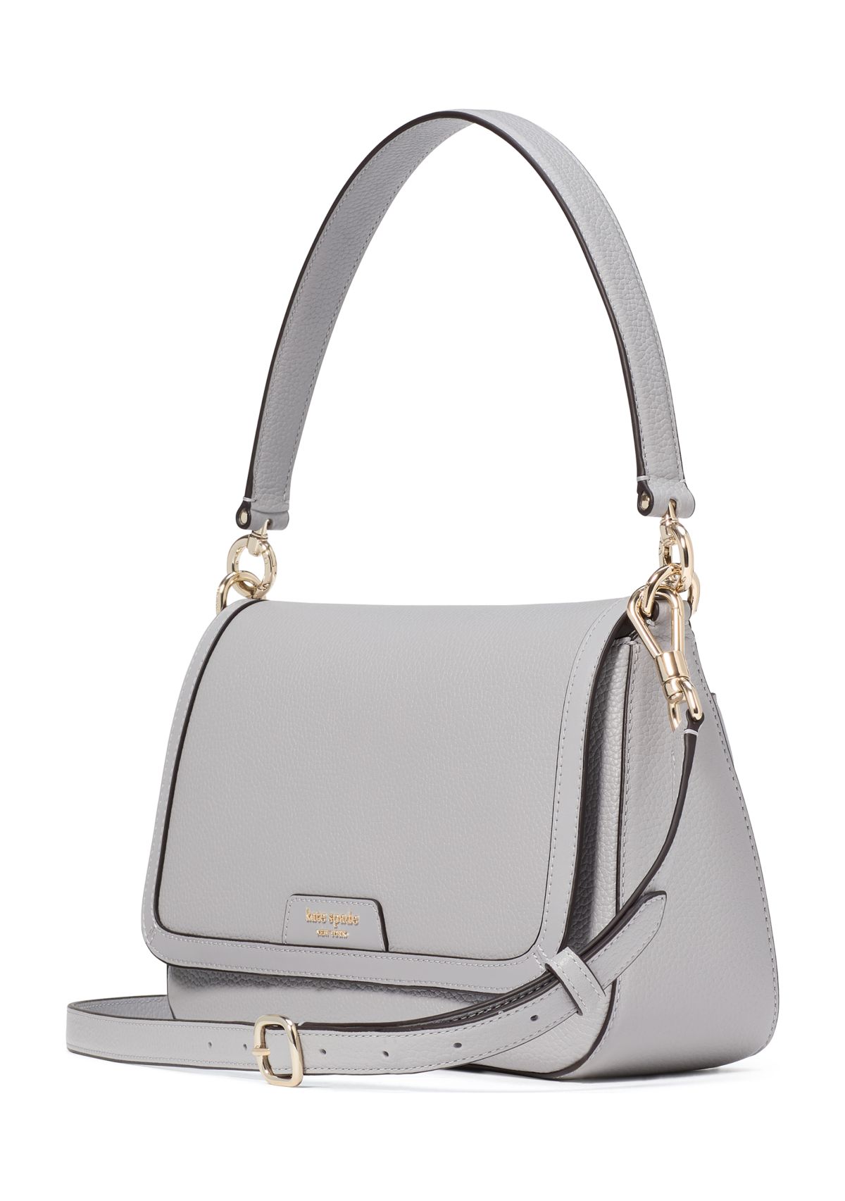 Hudson Pebbled Leather Flap Shoulder Bag