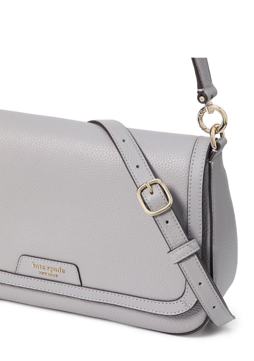 Hudson Pebbled Leather Flap Shoulder Bag