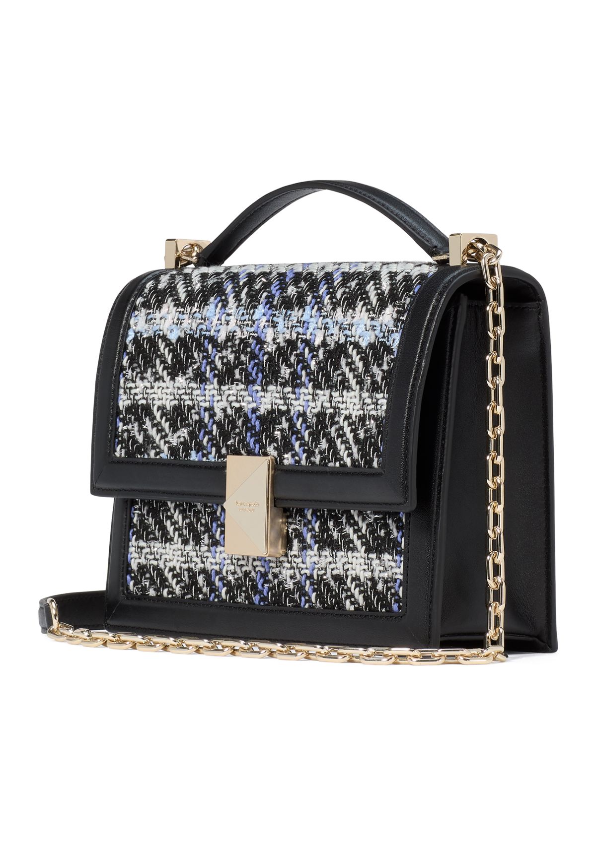 Tribeca Plaid Tweed Chain Shoulder Bag