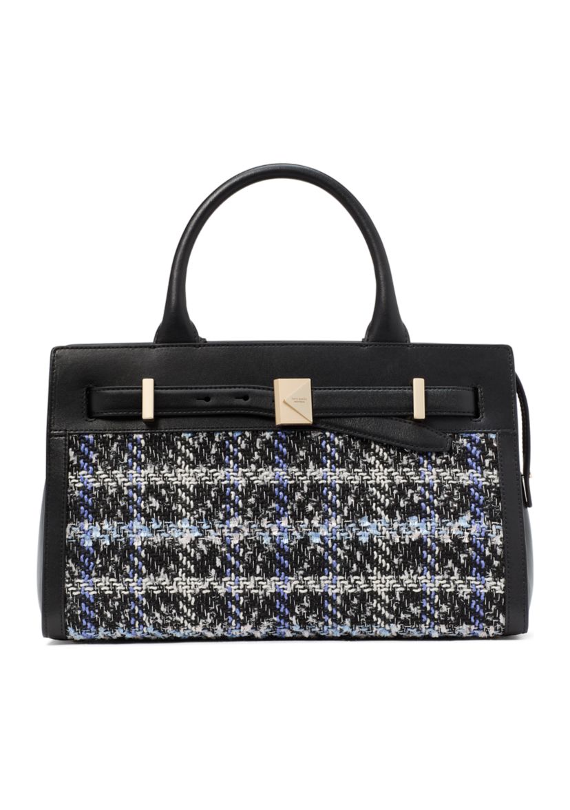 Tribeca Plaid Tweed Satchel