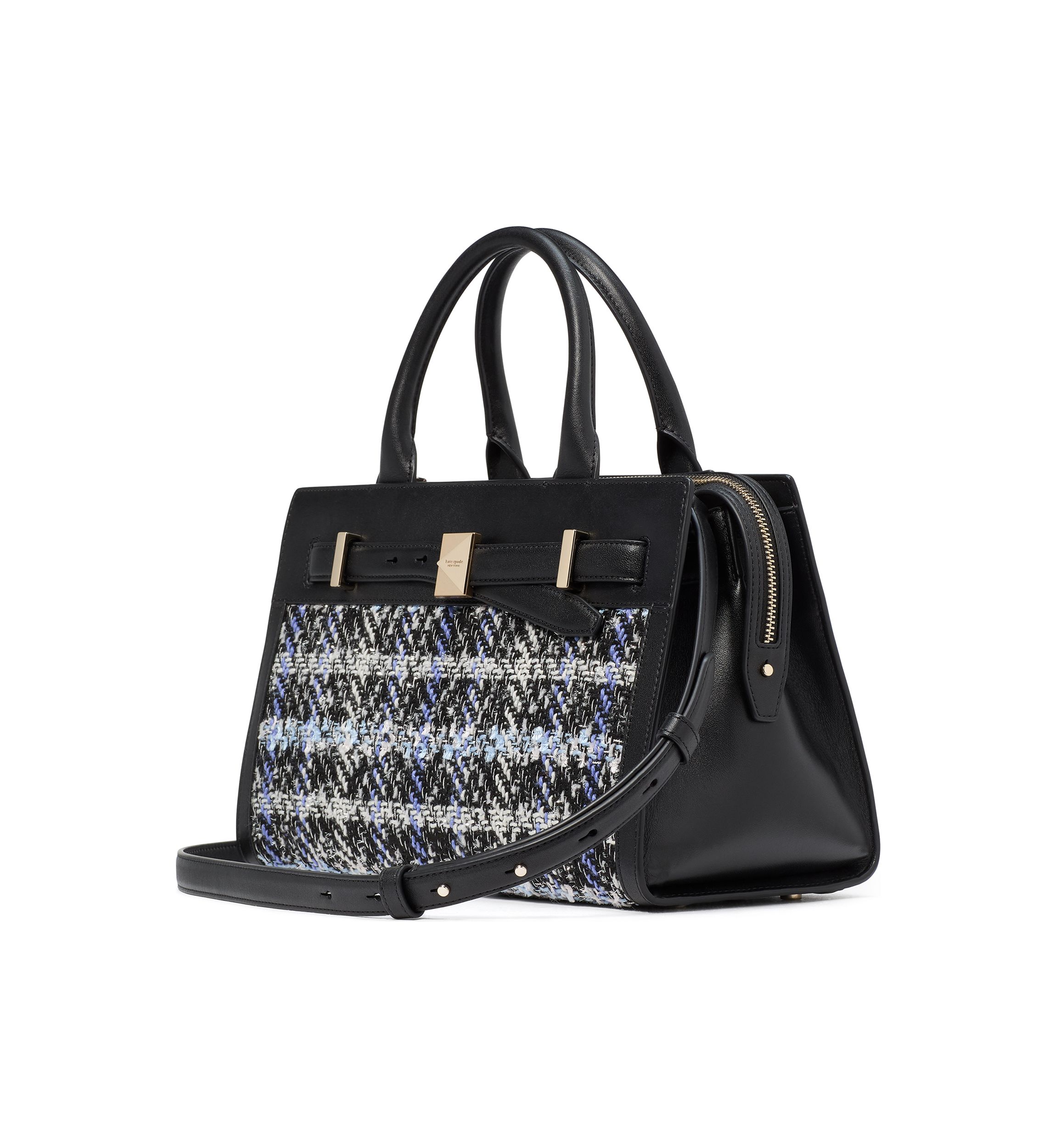 Tribeca Plaid Tweed Satchel