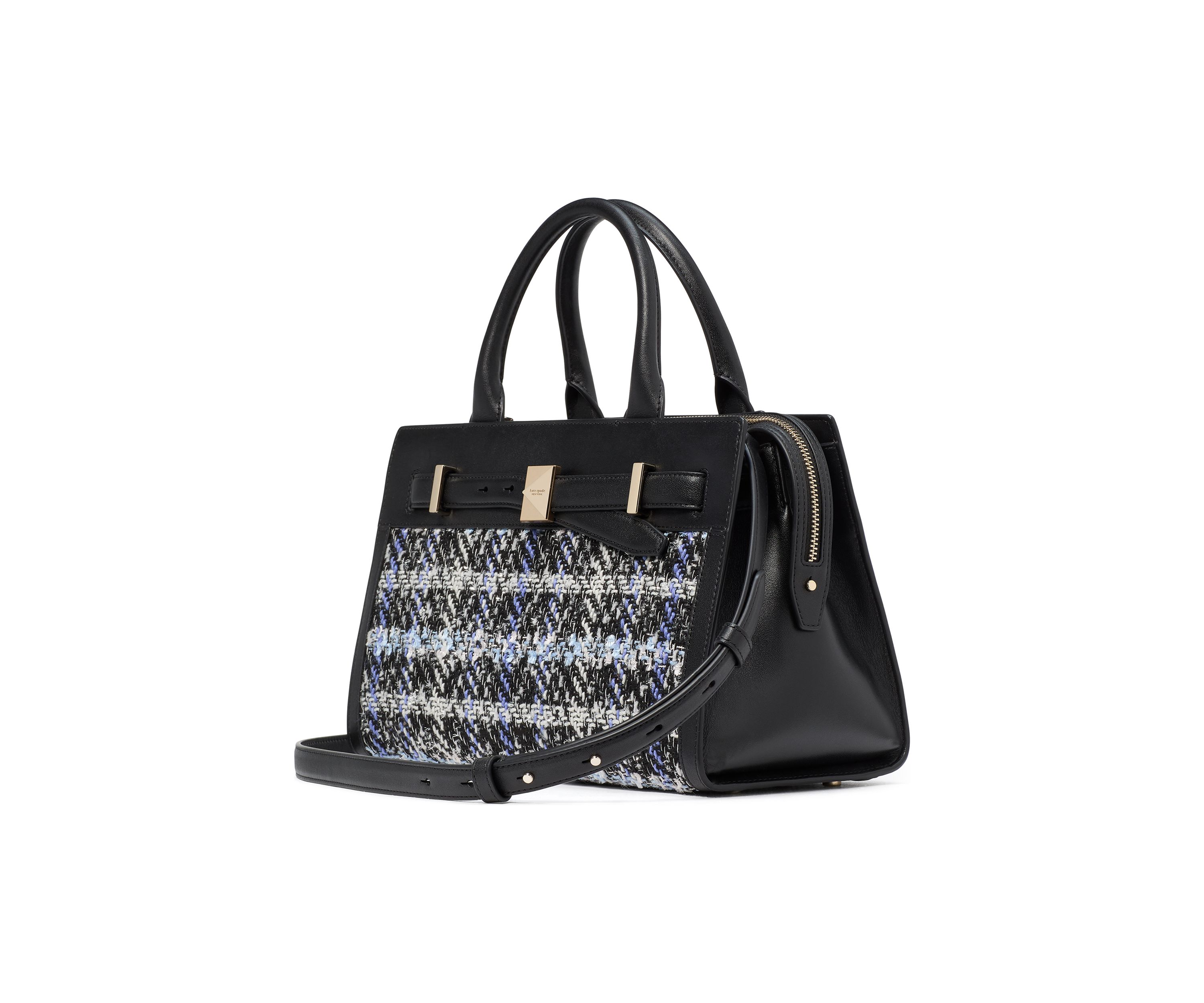 Tribeca Plaid Tweed Satchel