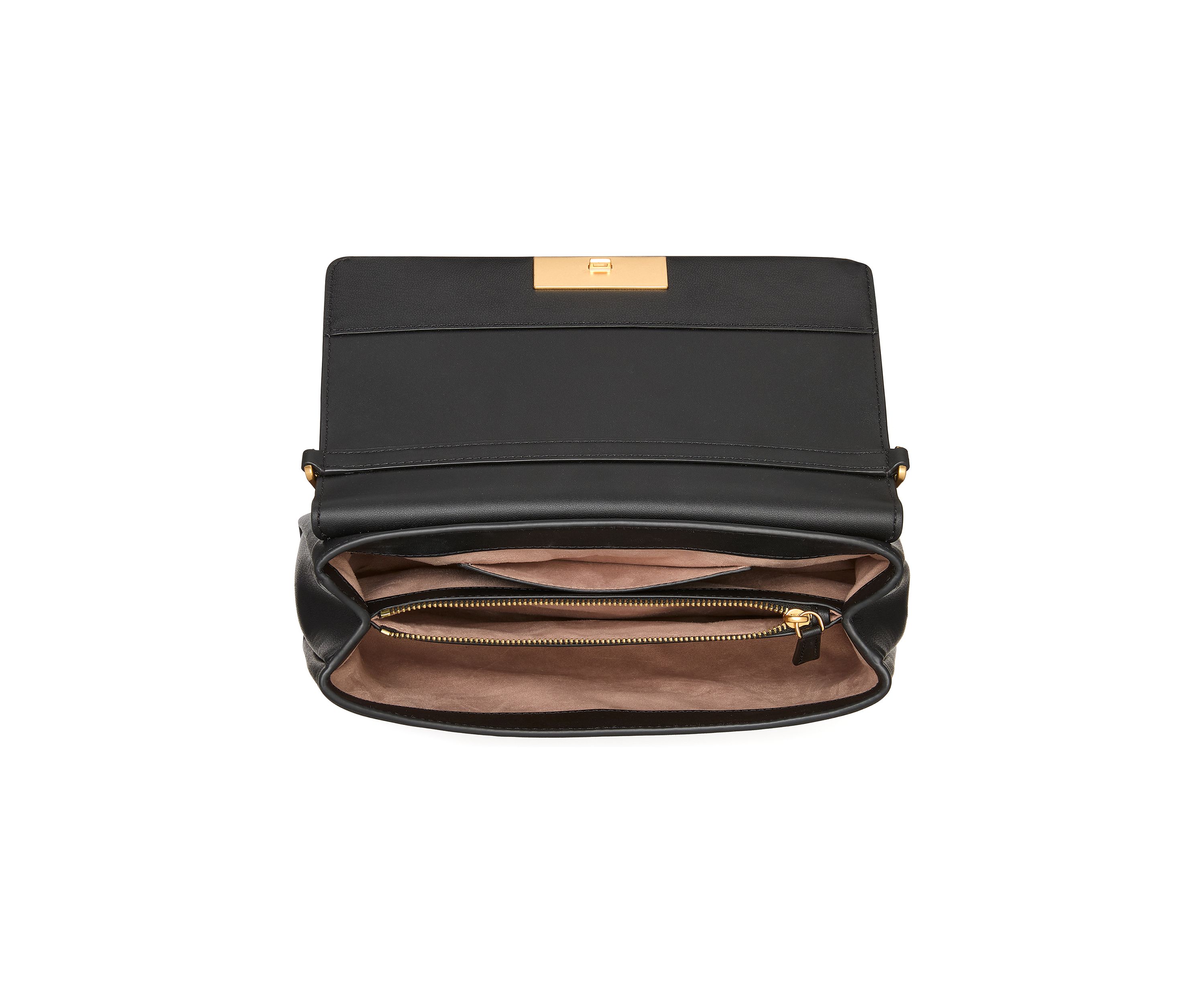 Grace Embellished Lock Leather Clutch