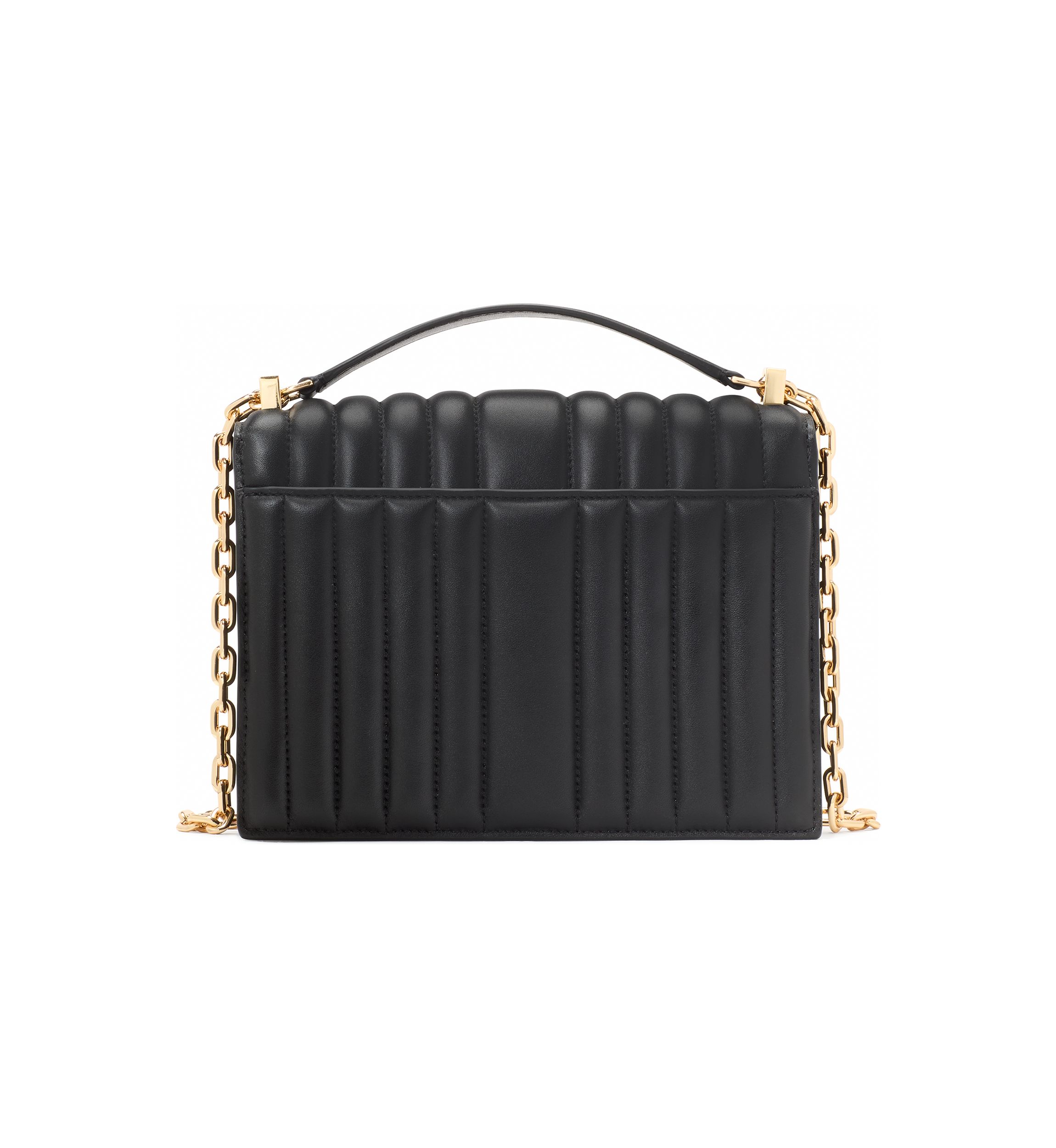 Deco Pebbled Leather Chain Shoulder Bag