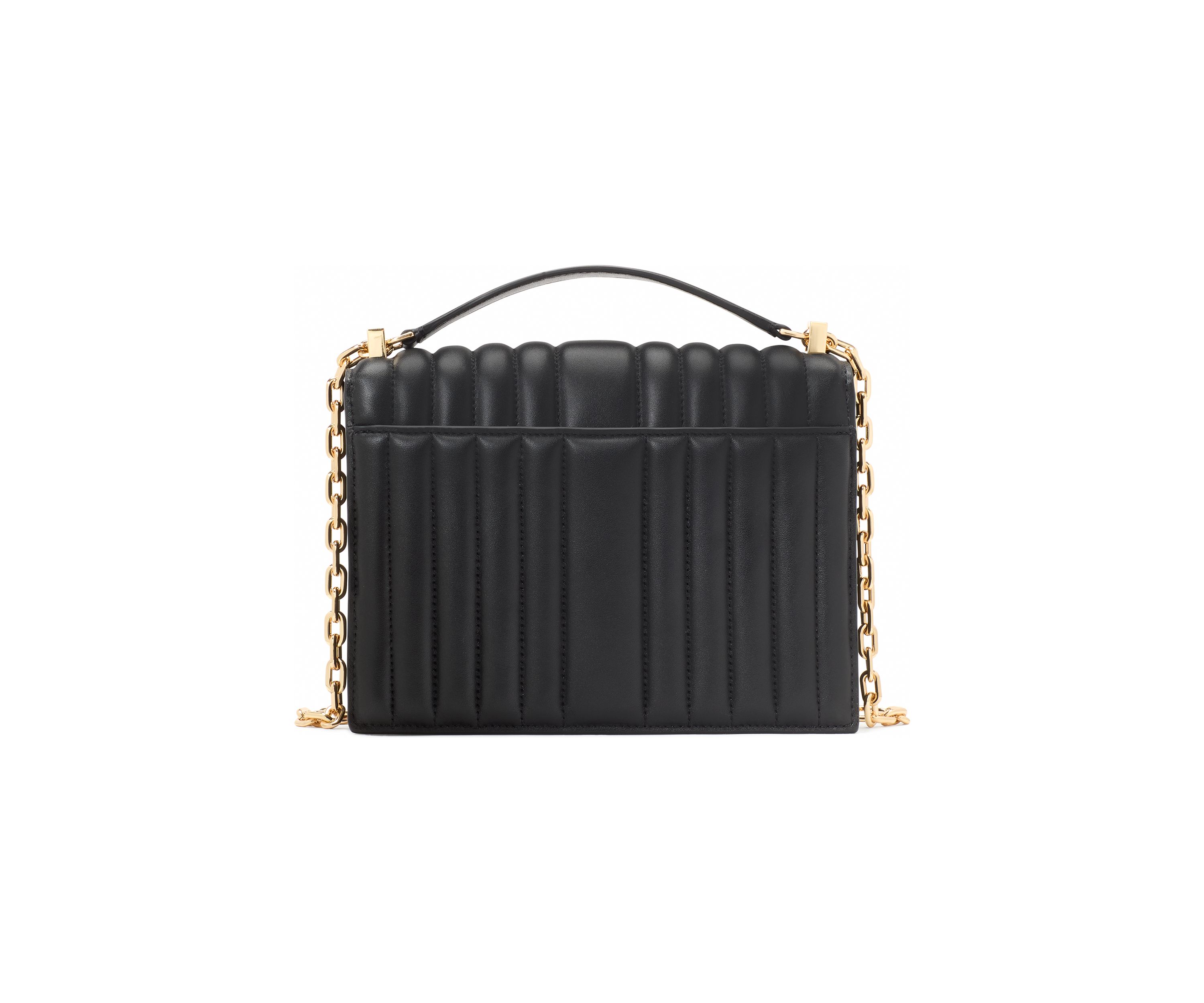 Deco Pebbled Leather Chain Shoulder Bag