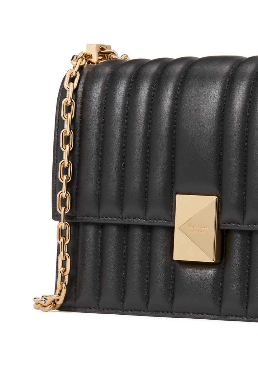 Deco Pebbled Leather Chain Shoulder Bag