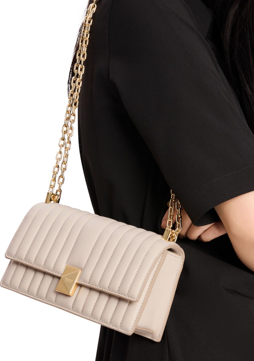 Deco Quilted Leather Mini Flap Chain Crossbody Bag
