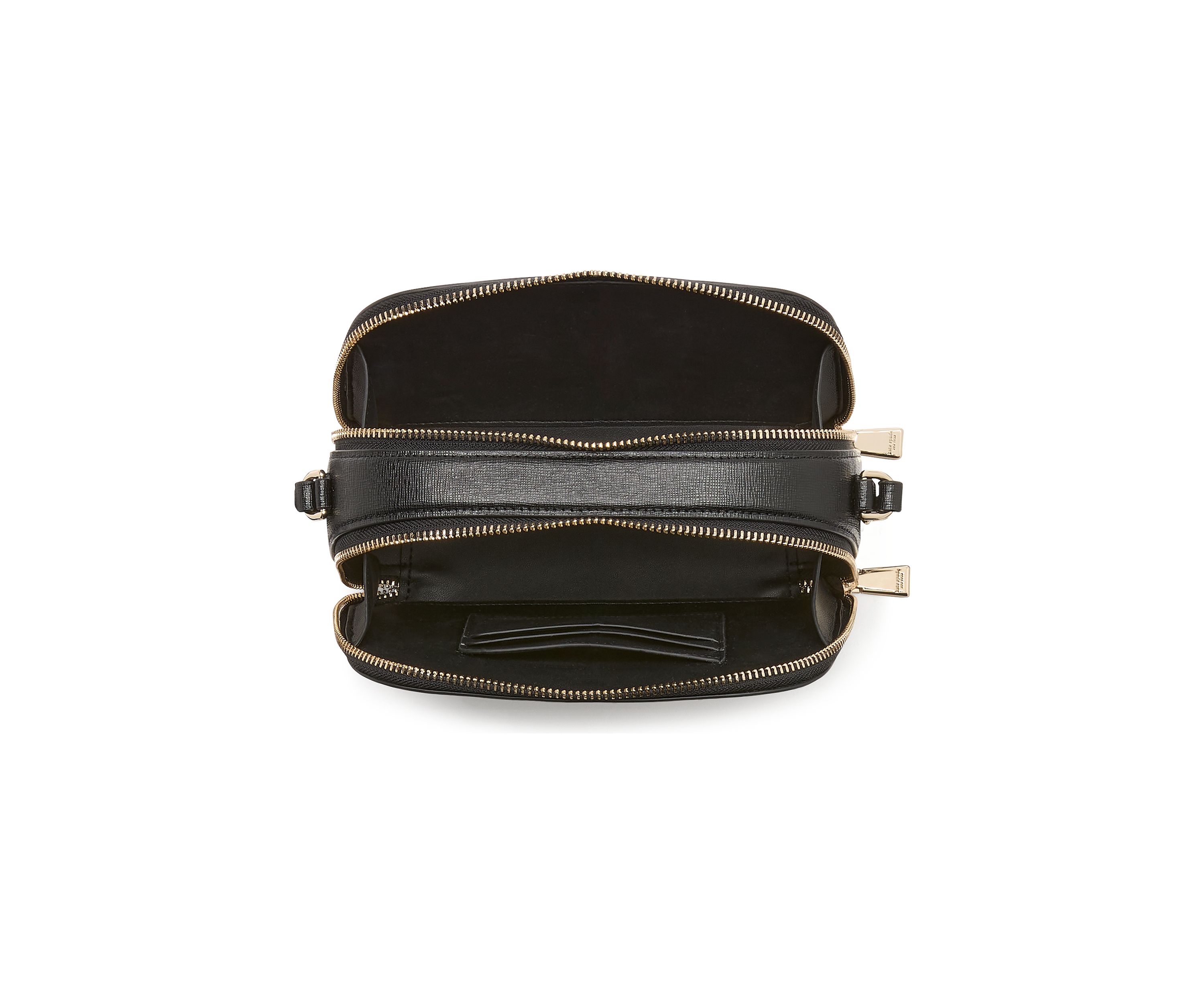 Devin Double Zip Dome Crossbody - Black White Dot