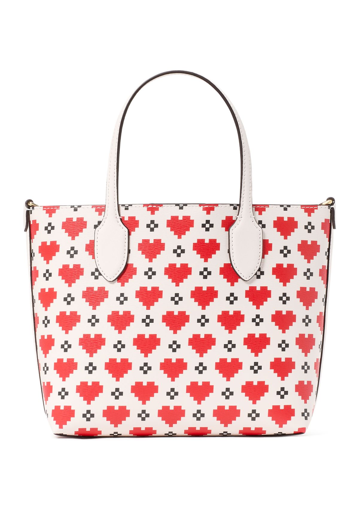 Bleecker Pixel Hearts Crossgrain Printed PVC Medium Crossbody Tote