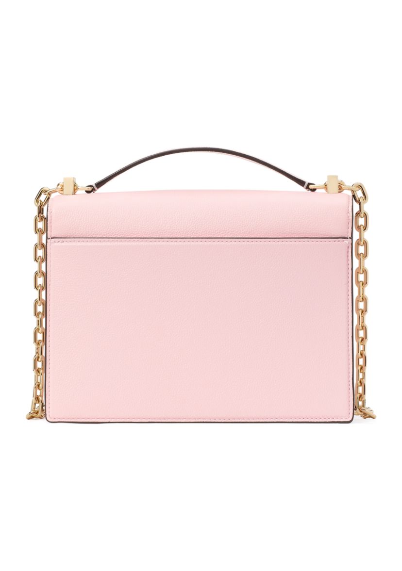 Deco Pebbled Leather Chain Shoulder Bag 