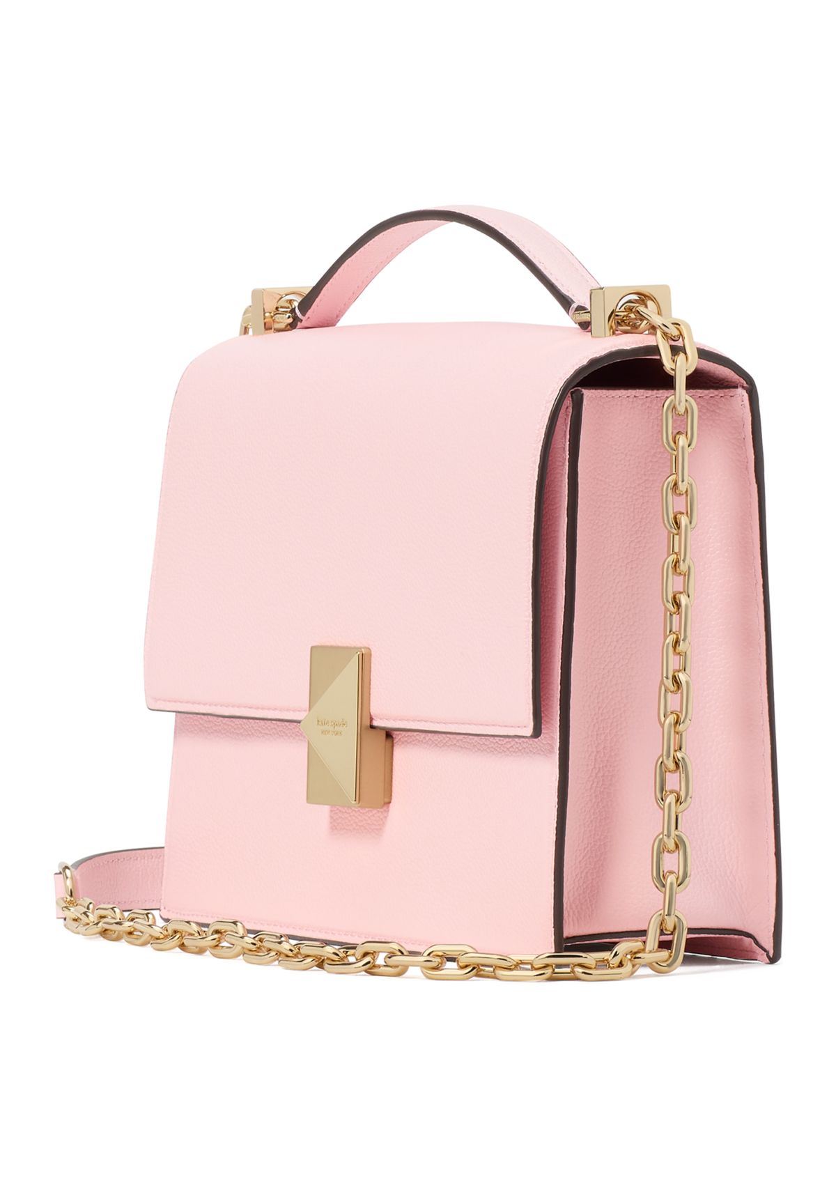 Deco Pebbled Leather Chain Shoulder Bag 