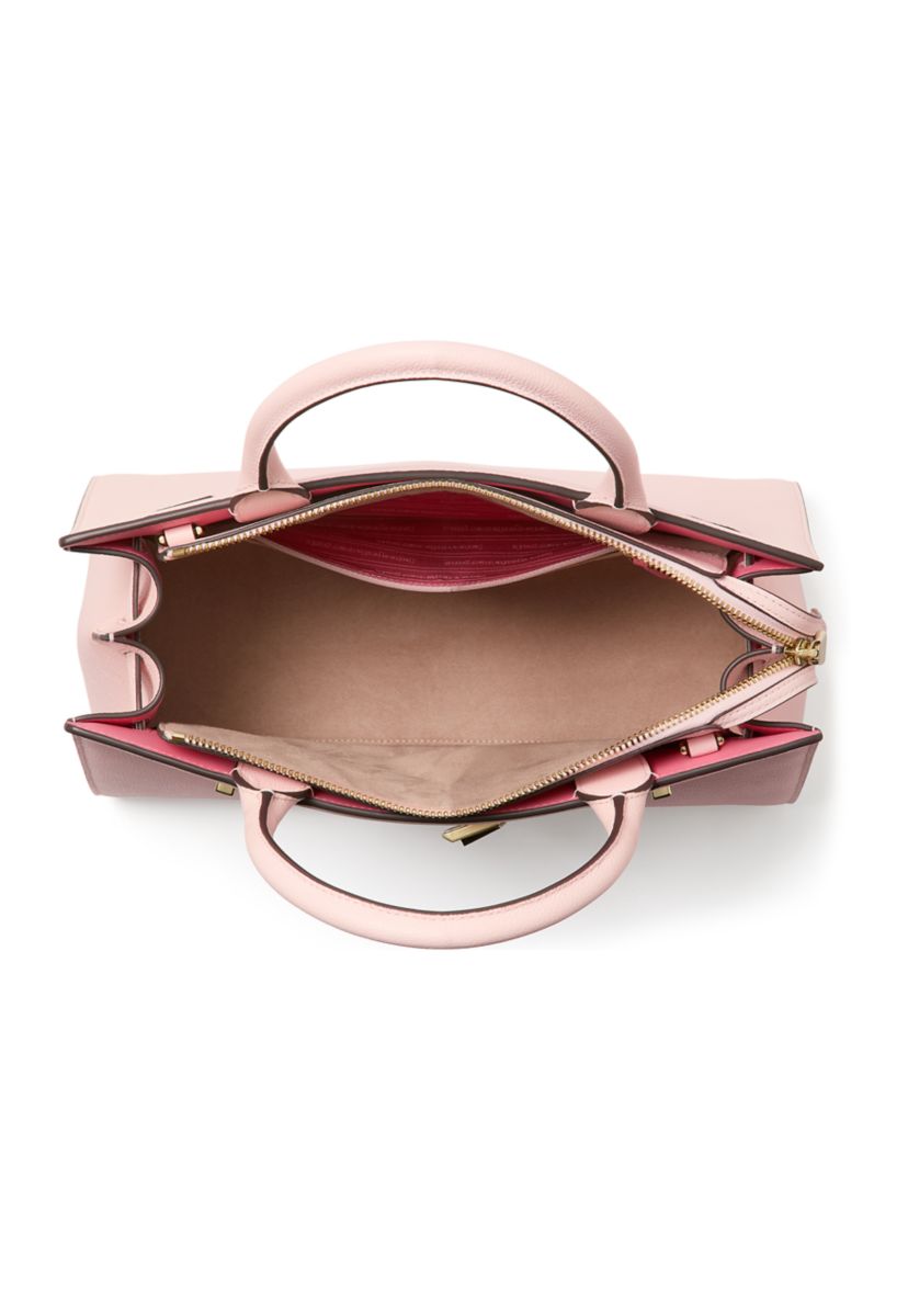Deco Pebbled Leather Medium Satchel 