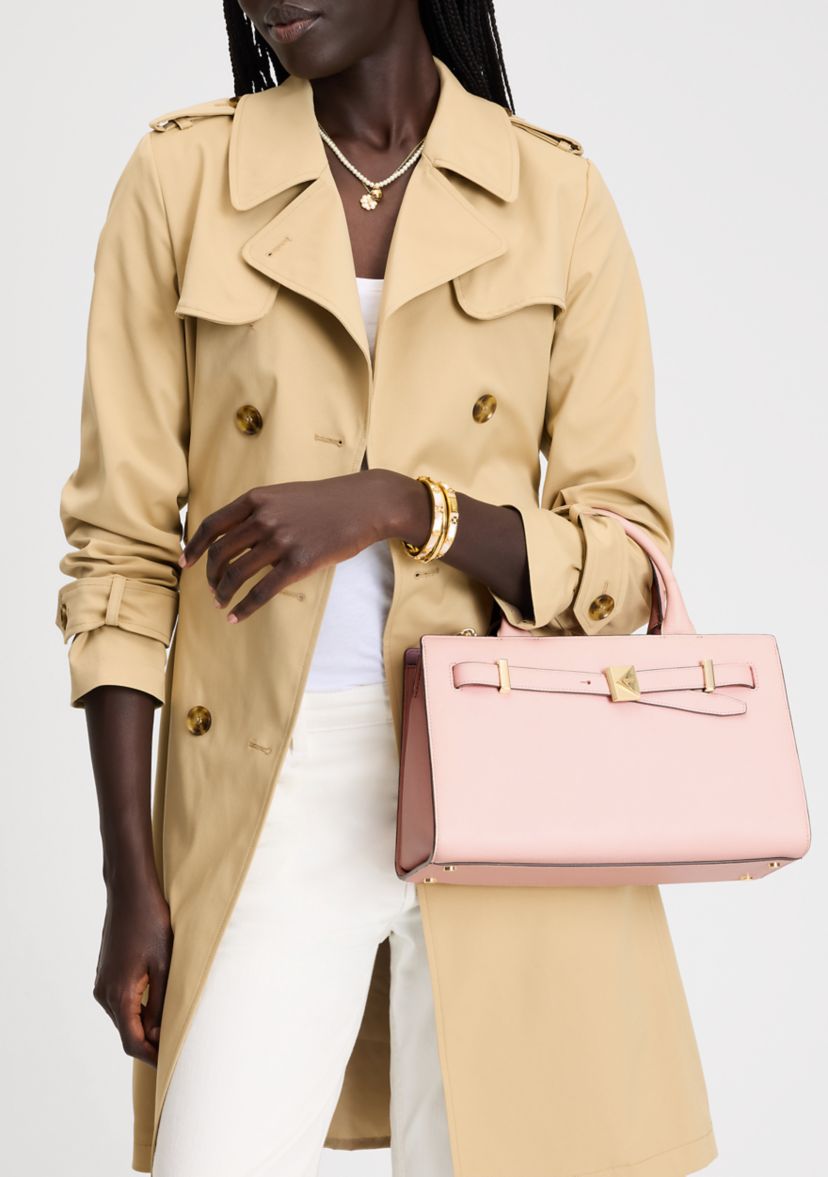 Deco Pebbled Leather Medium Satchel 
