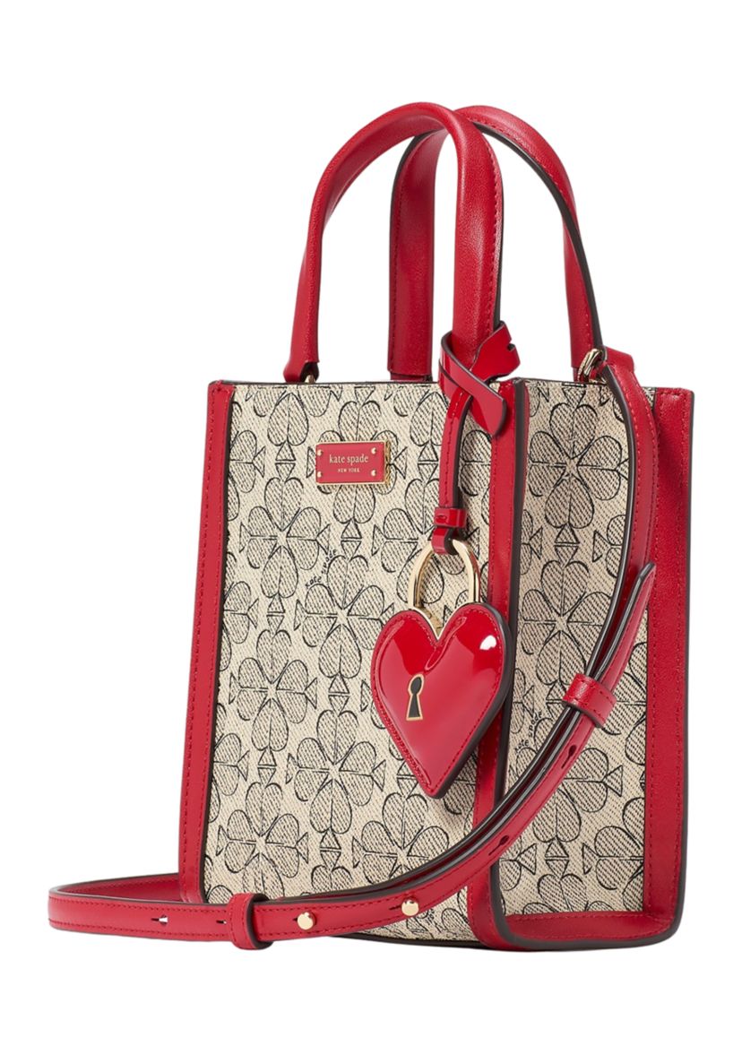 Spade Flower Coated Canvas VDay Manhattan Mini Tote 