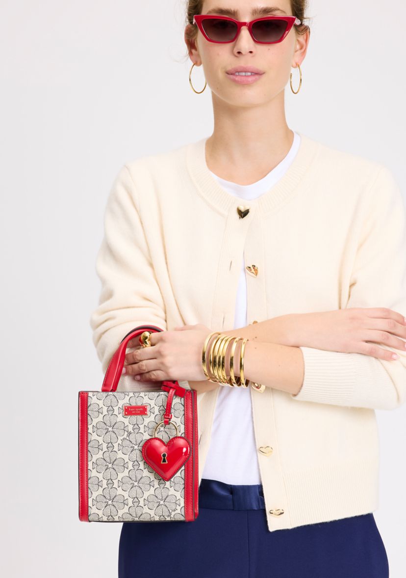 Spade Flower Coated Canvas VDay Manhattan Mini Tote 