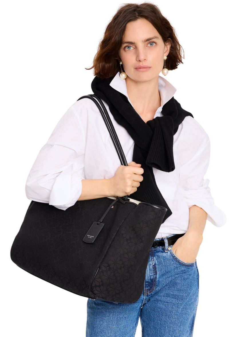 Flower Jacquard Large Everything Tote 