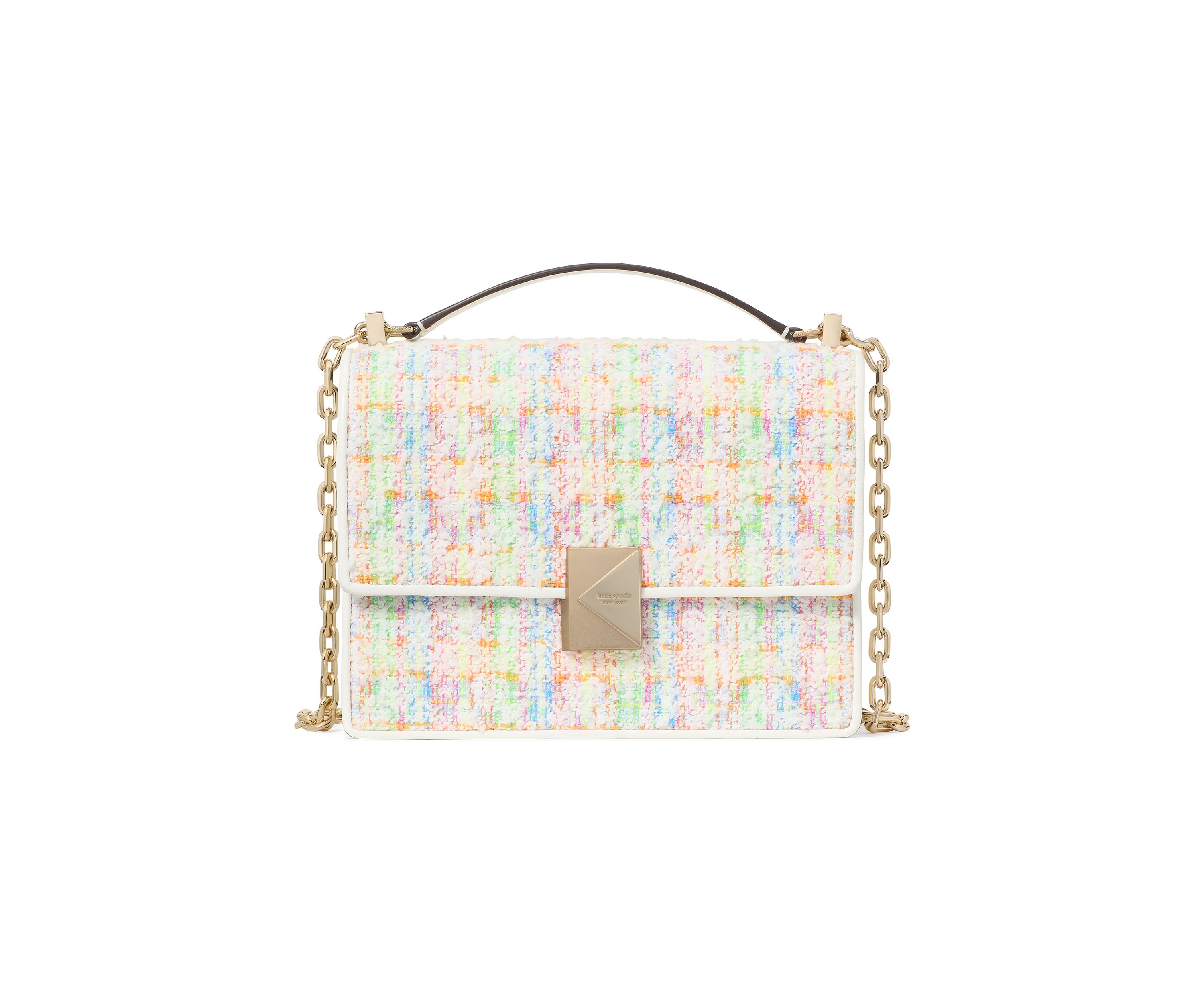 Deco Tweed Chain Strap Shoulder Bag