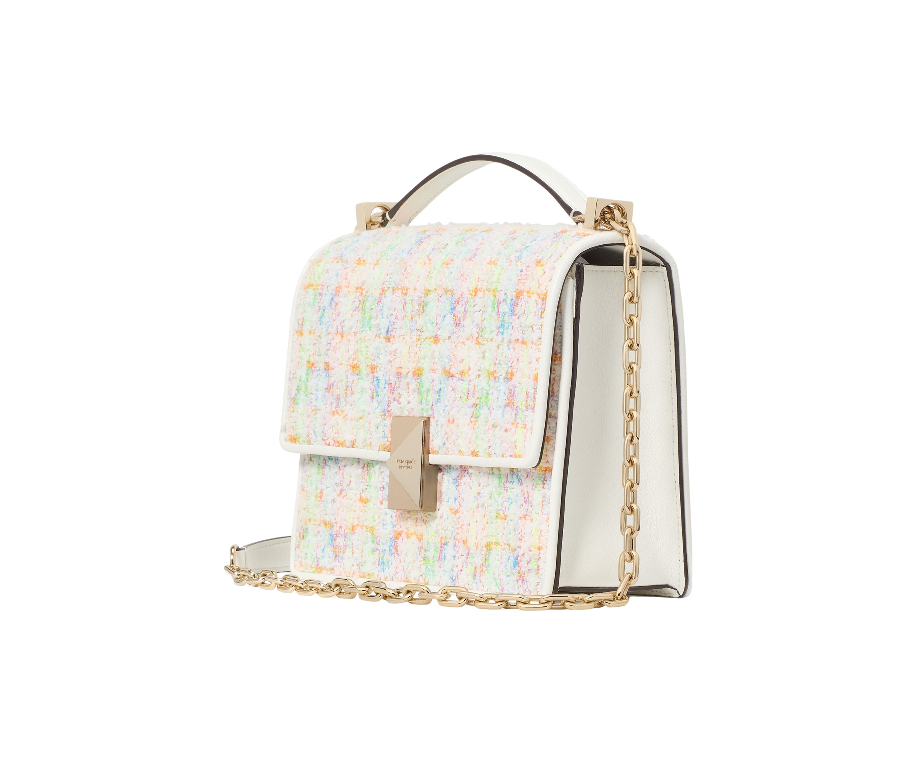 Deco Tweed Chain Strap Shoulder Bag