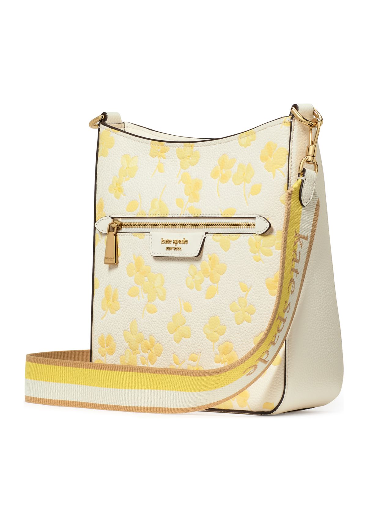 Hudson Spring Pansies Messenger Crossbody 