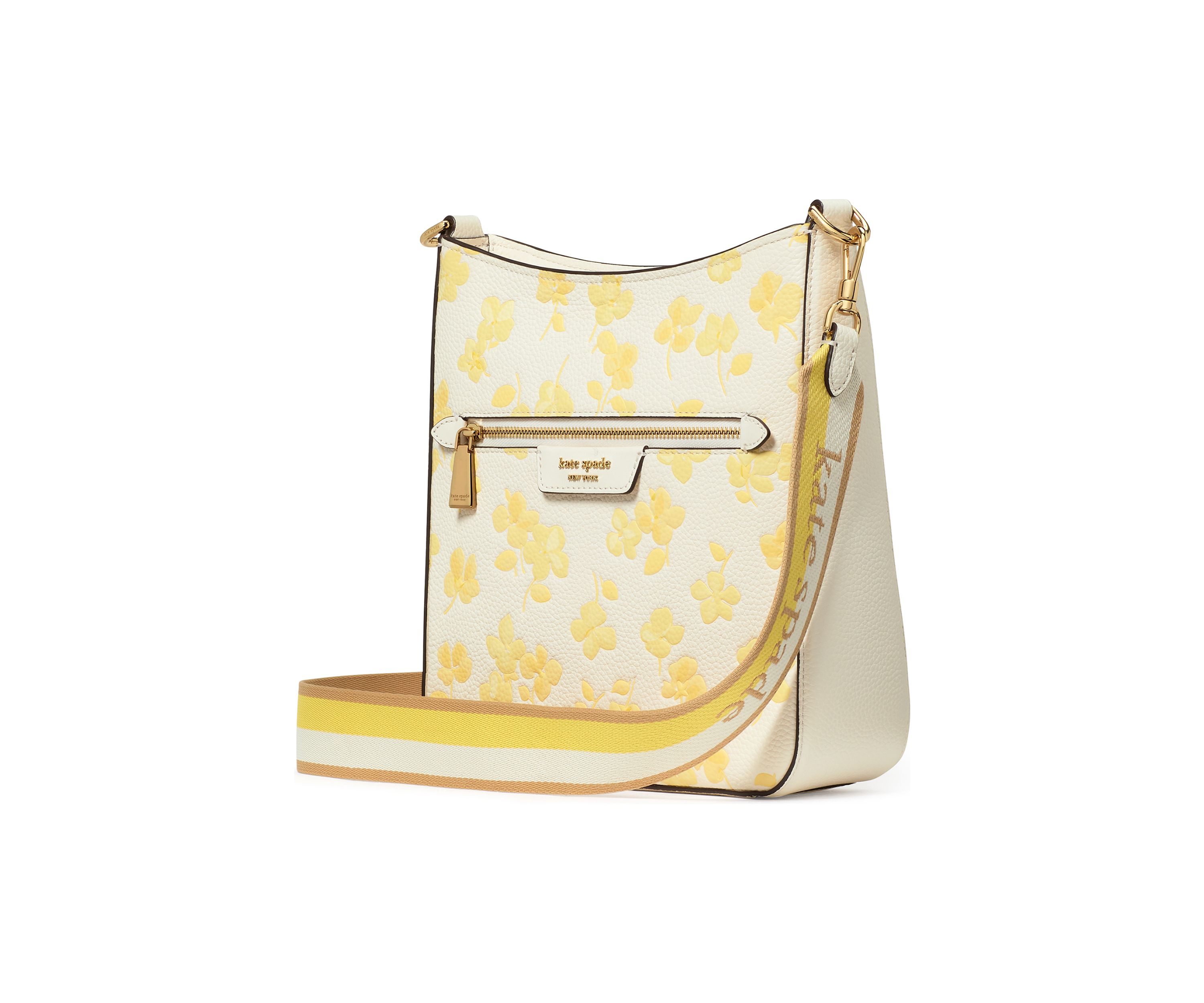 Hudson Spring Pansies Messenger Crossbody 