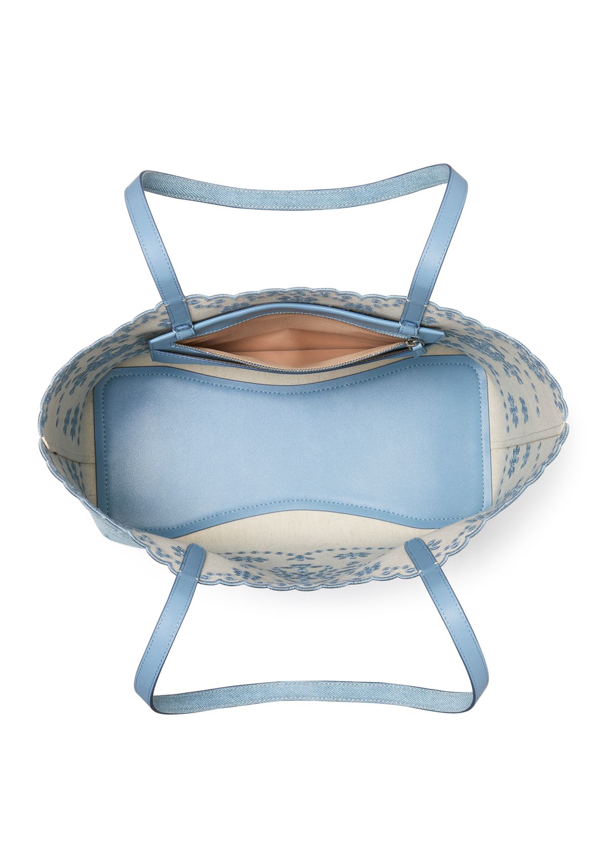 Do It All Flower Perforated Denim Large Tote Bag 