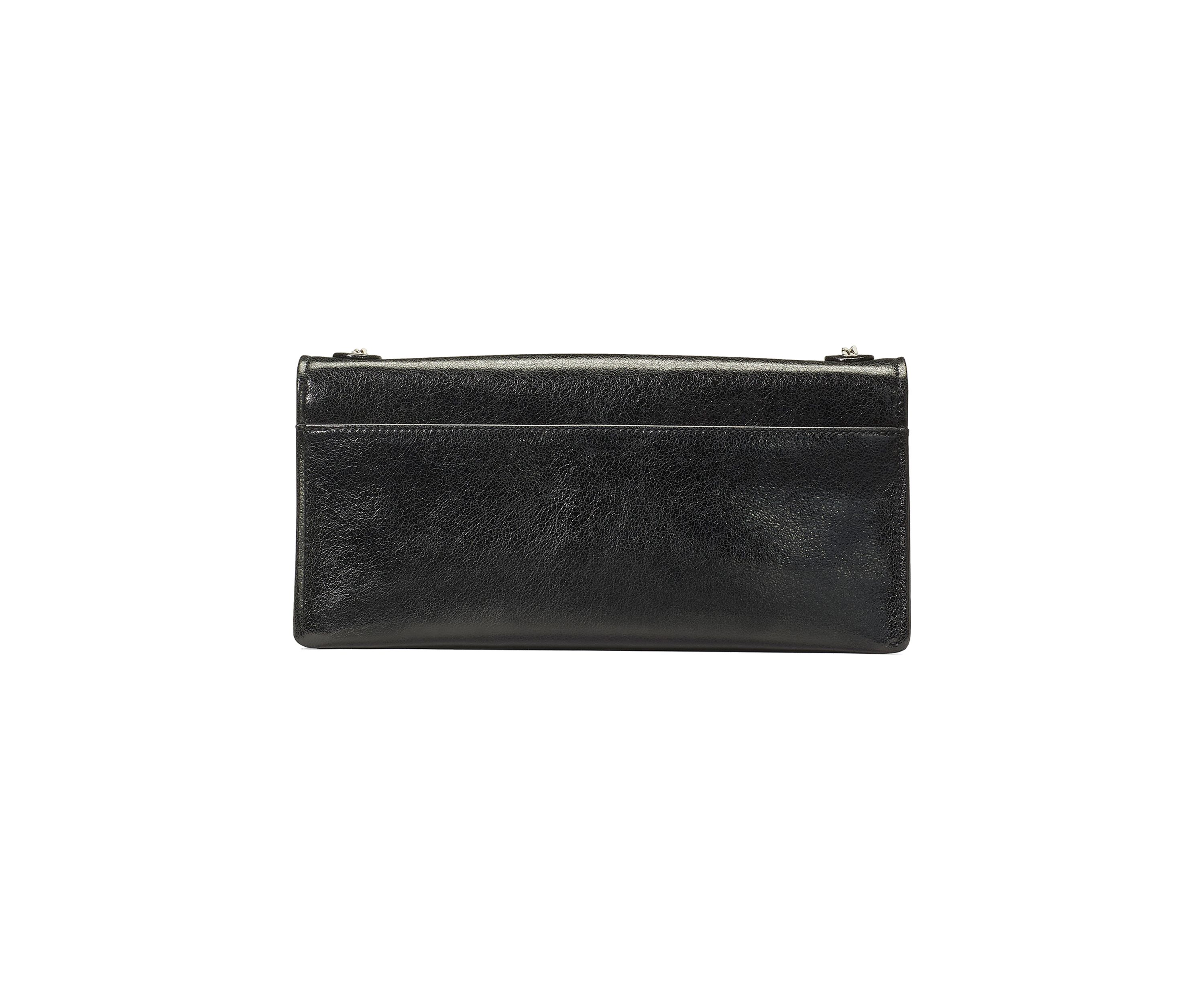 Deco Glazed Leather Soft Shoulder Bag 