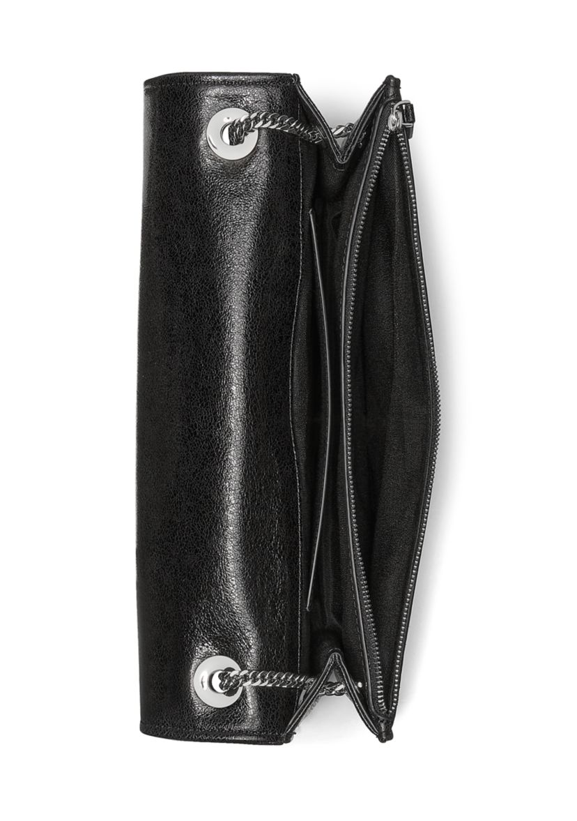 Deco Glazed Leather Soft Shoulder Bag 