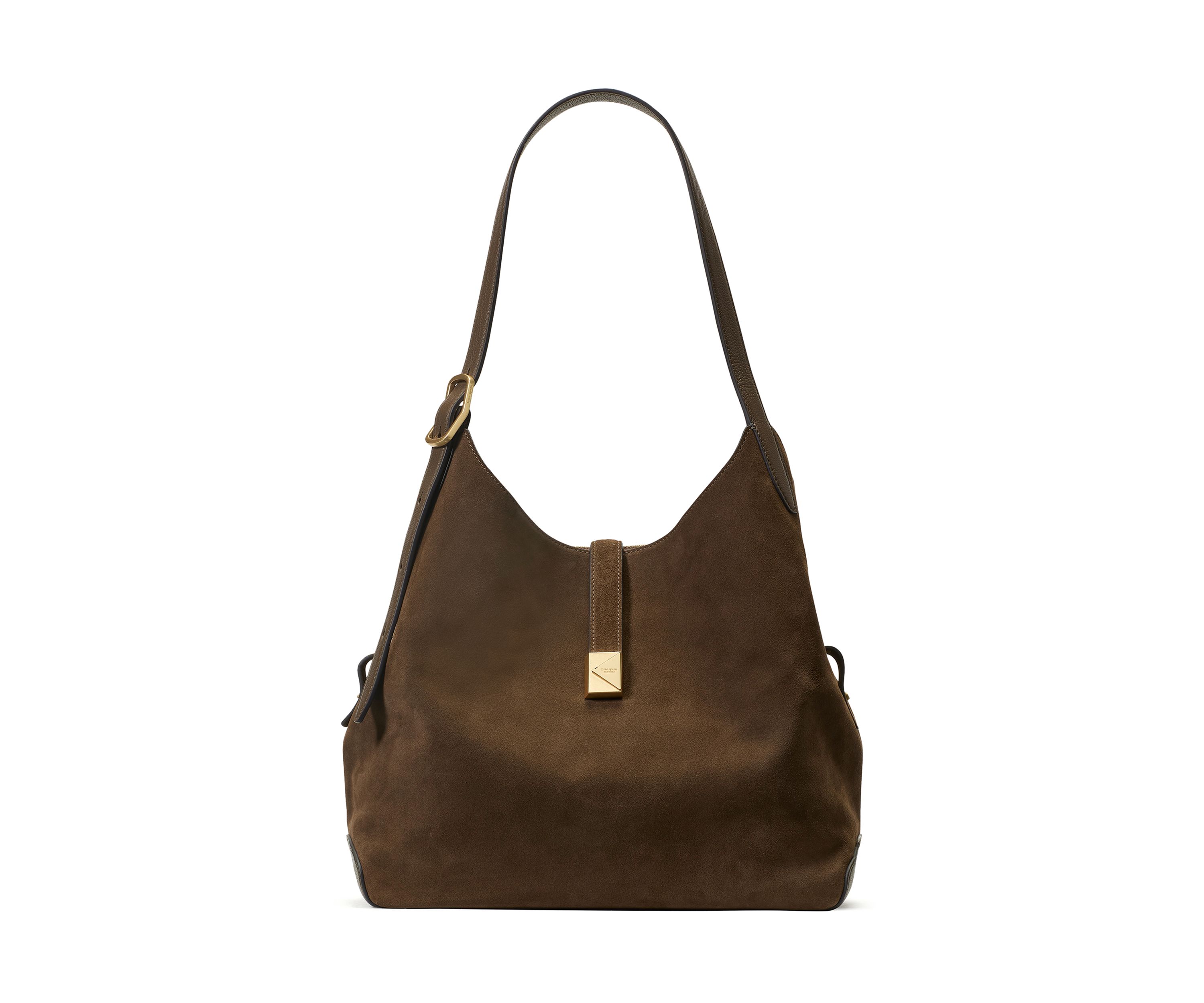 Deco Suede Large Shoulder Bag 